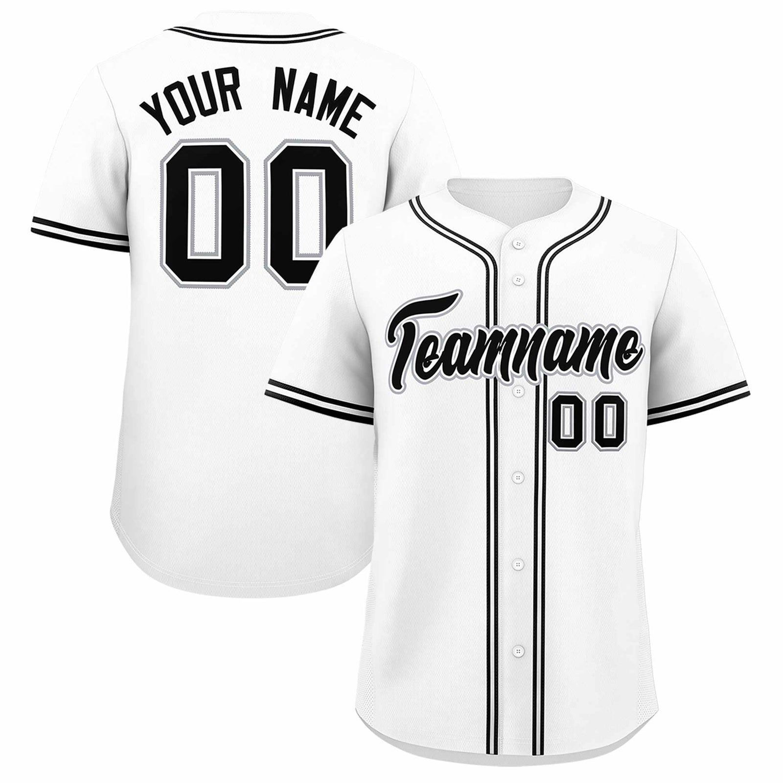 Custom White Classic Style Authentic Baseball Jersey