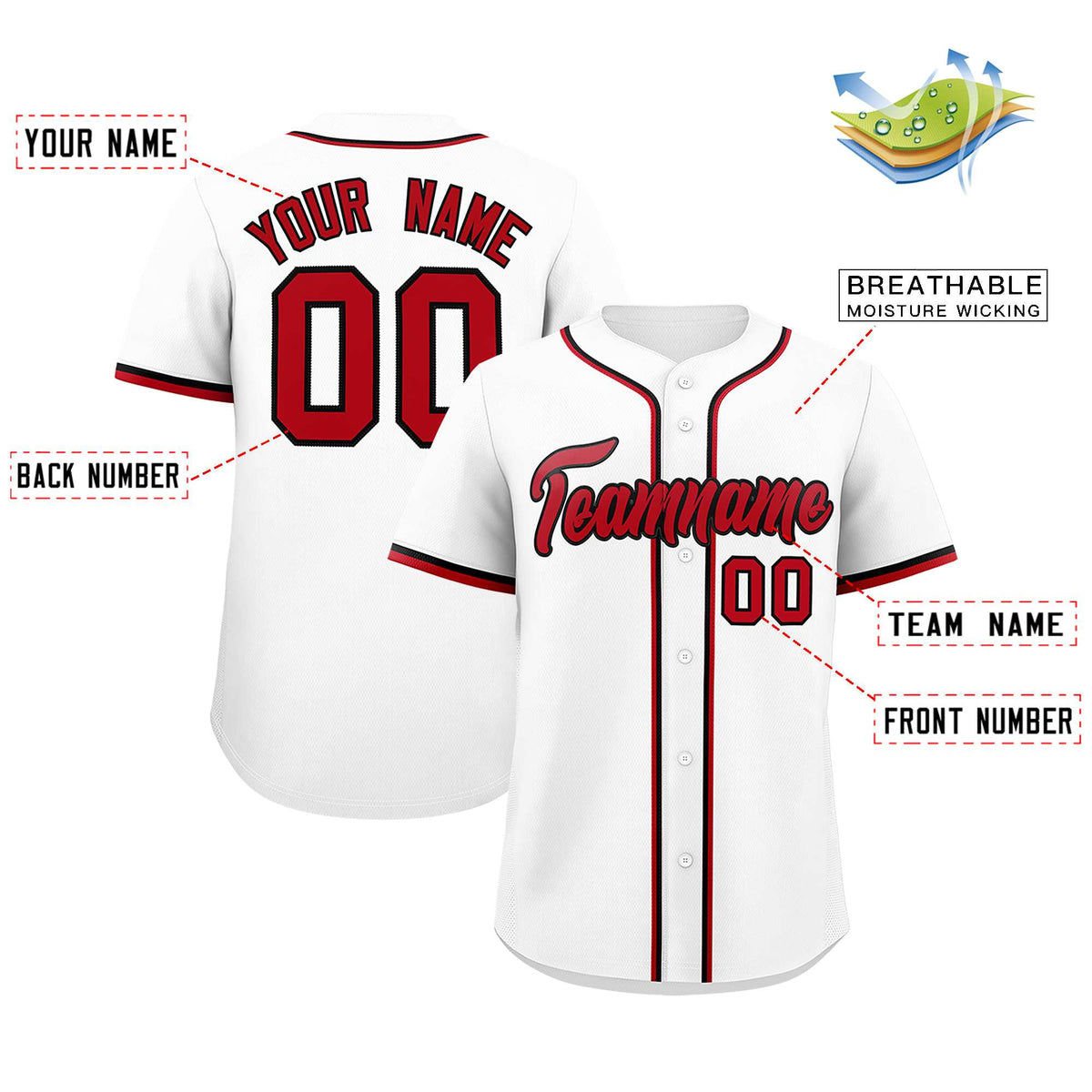 Custom White Classic Style Authentic Baseball Jersey