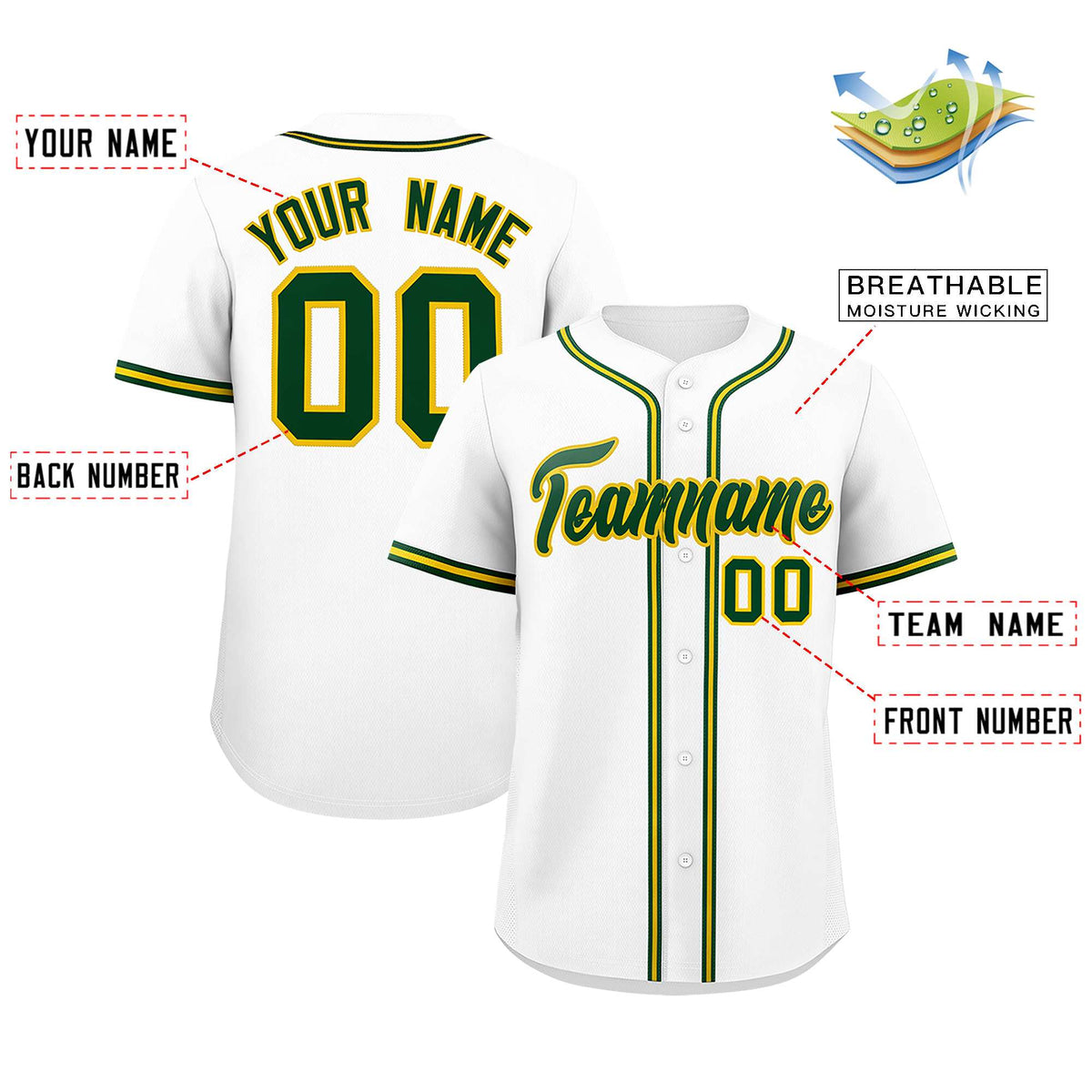 Custom White Classic Style Authentic Baseball Jersey