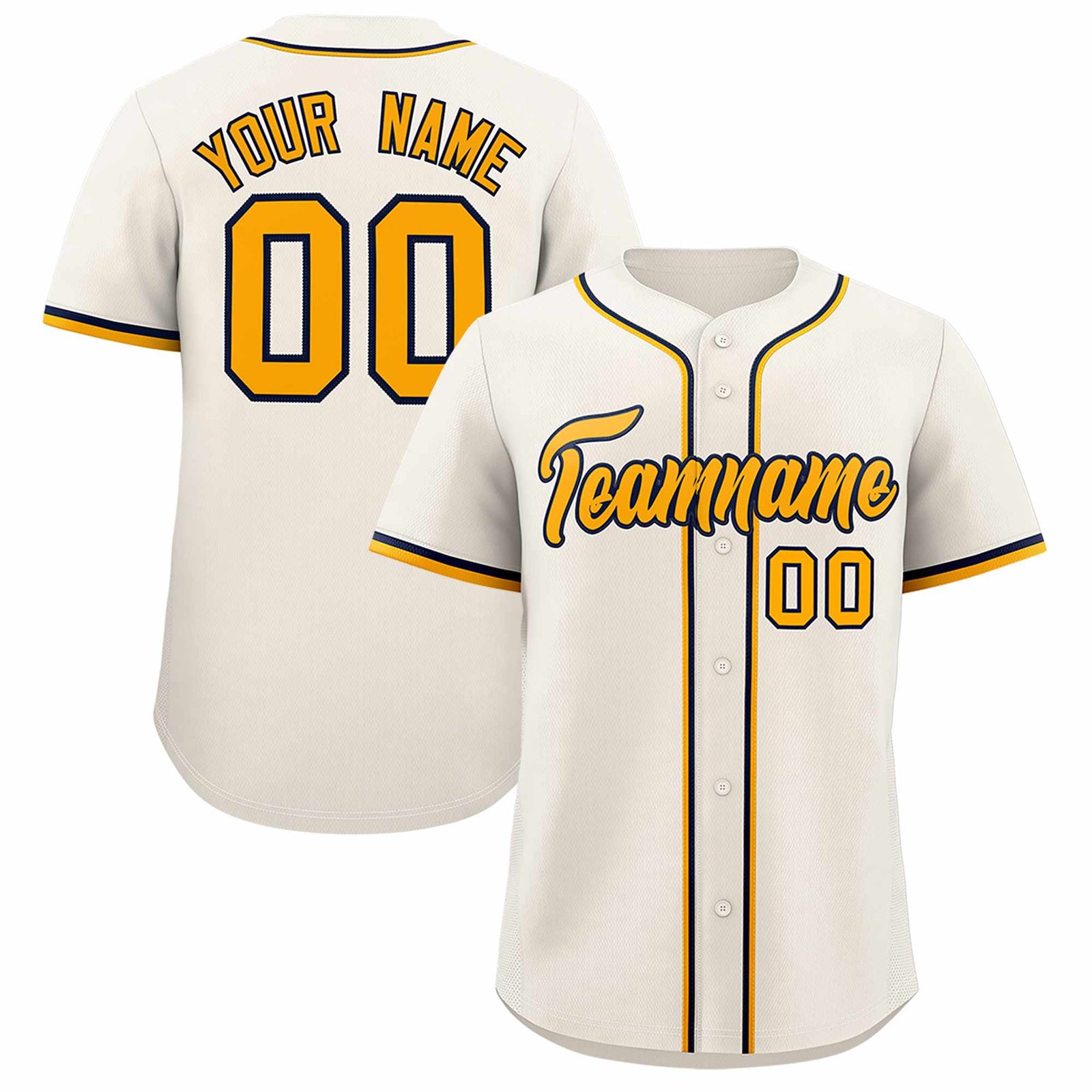 Custom Cream Classic Style Authentic Baseball Jersey