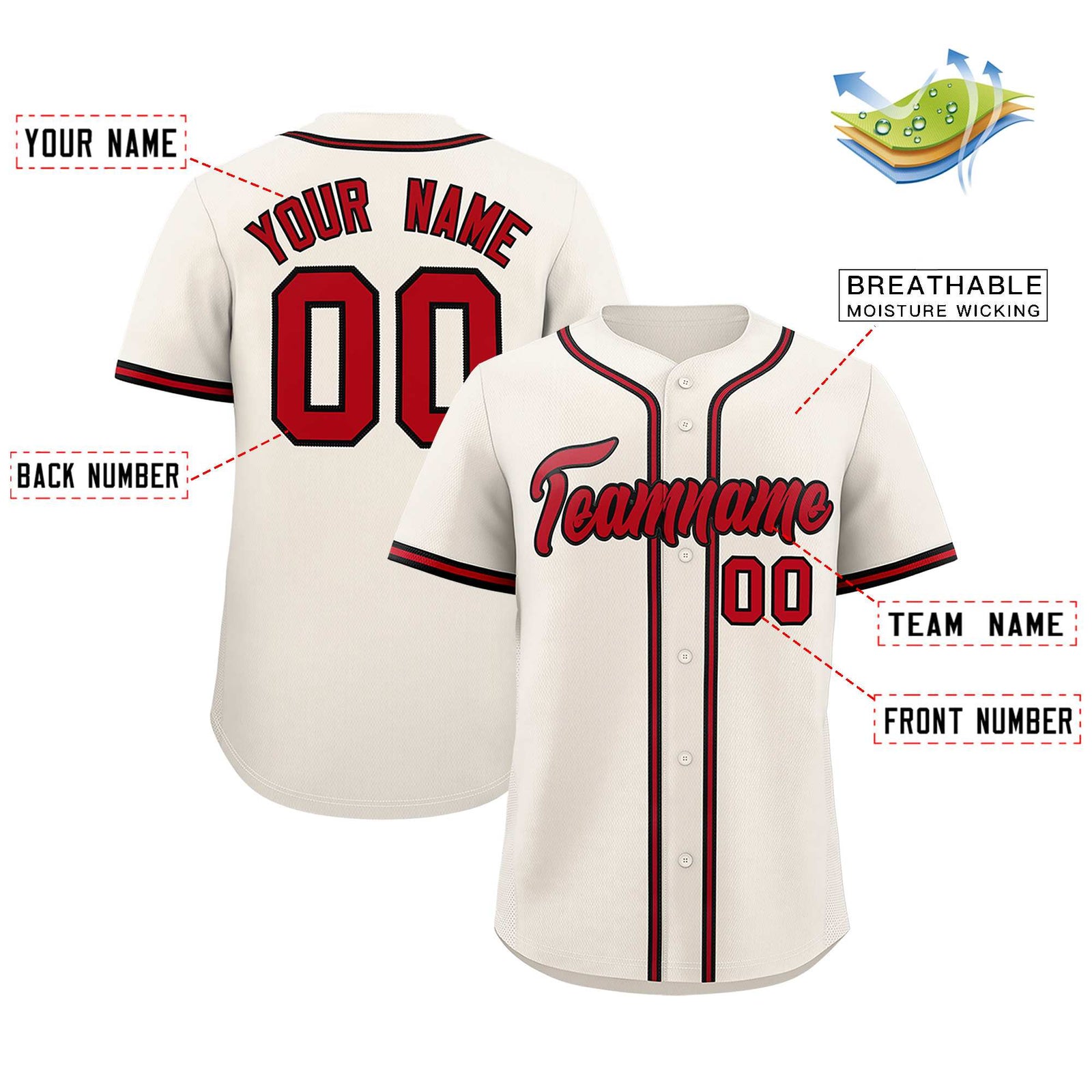 Custom Cream Classic Style Authentic Baseball Jersey
