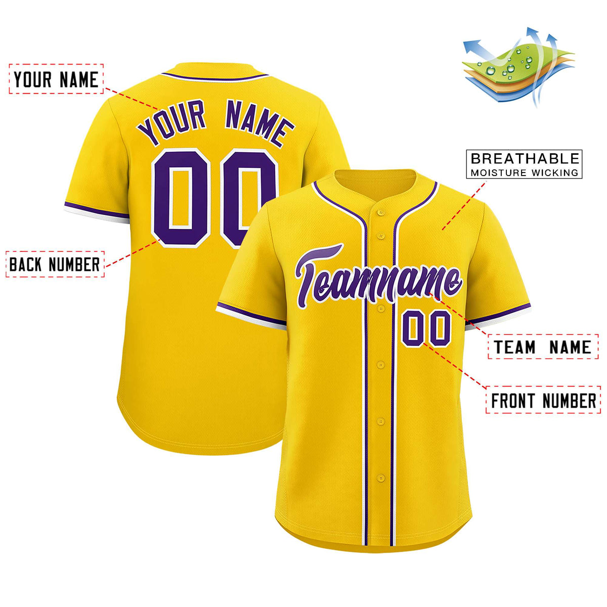 Custom Gold Classic Style Authentic Baseball Jersey