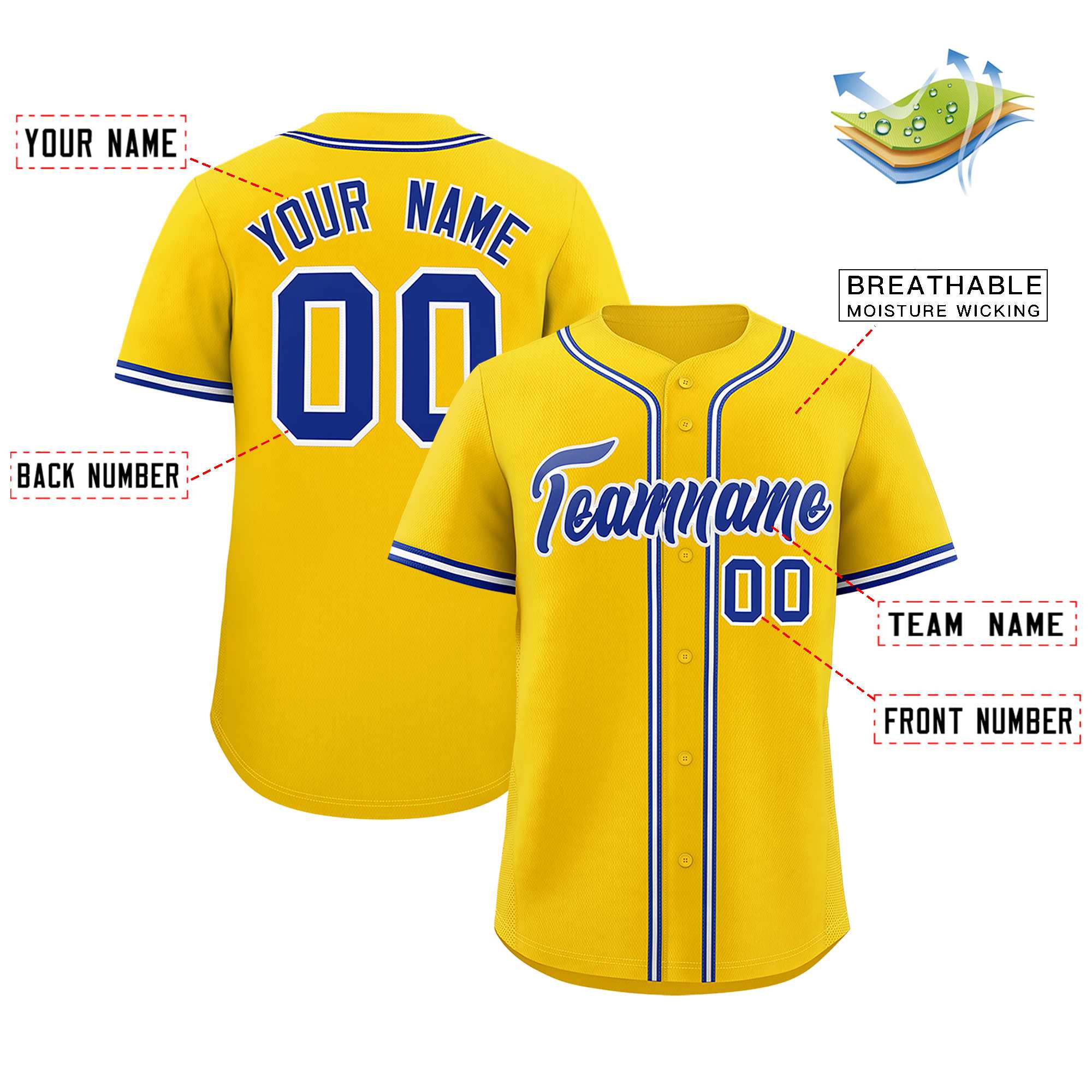 Custom Gold Classic Style Authentic Baseball Jersey