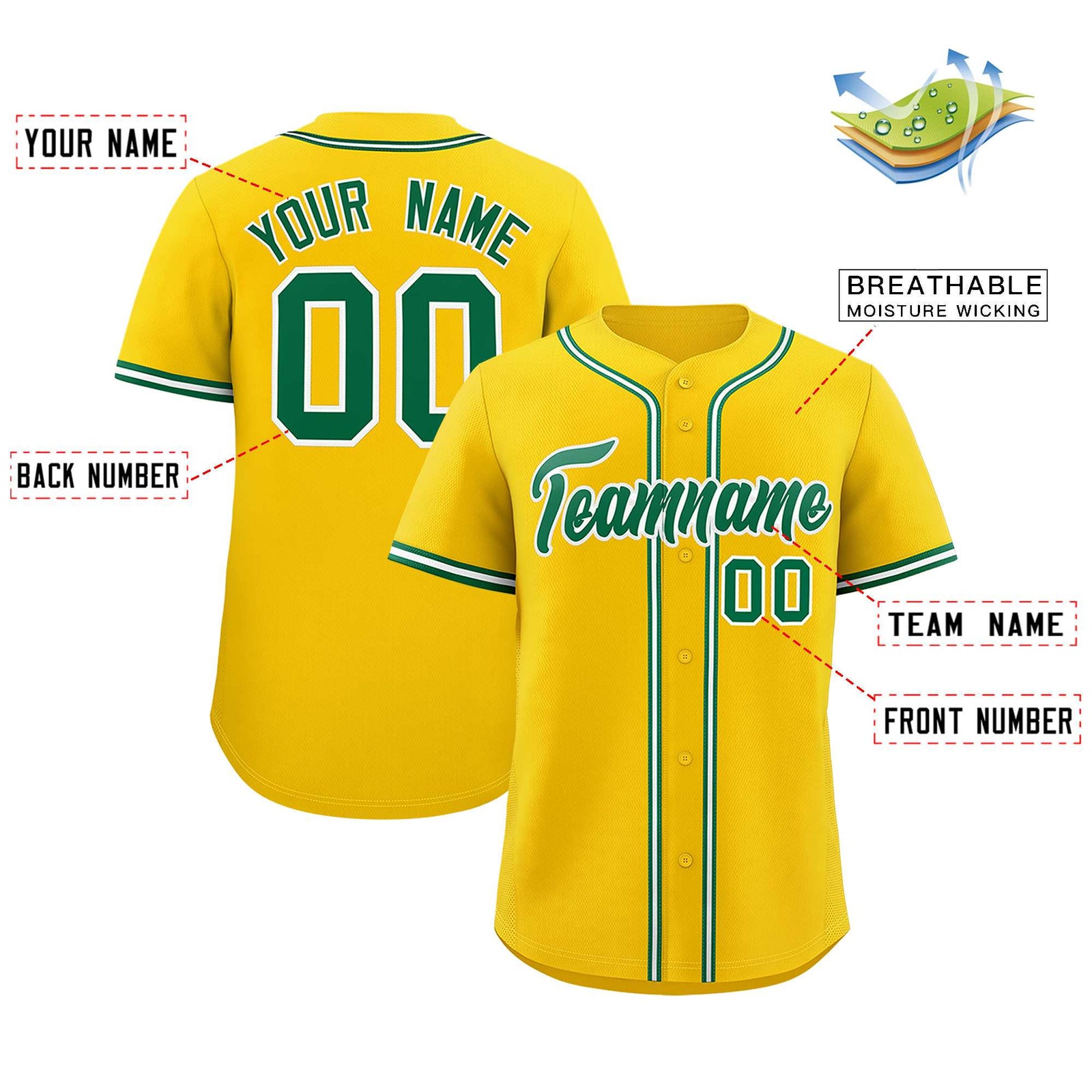 Custom Gold Classic Style Authentic Baseball Jersey