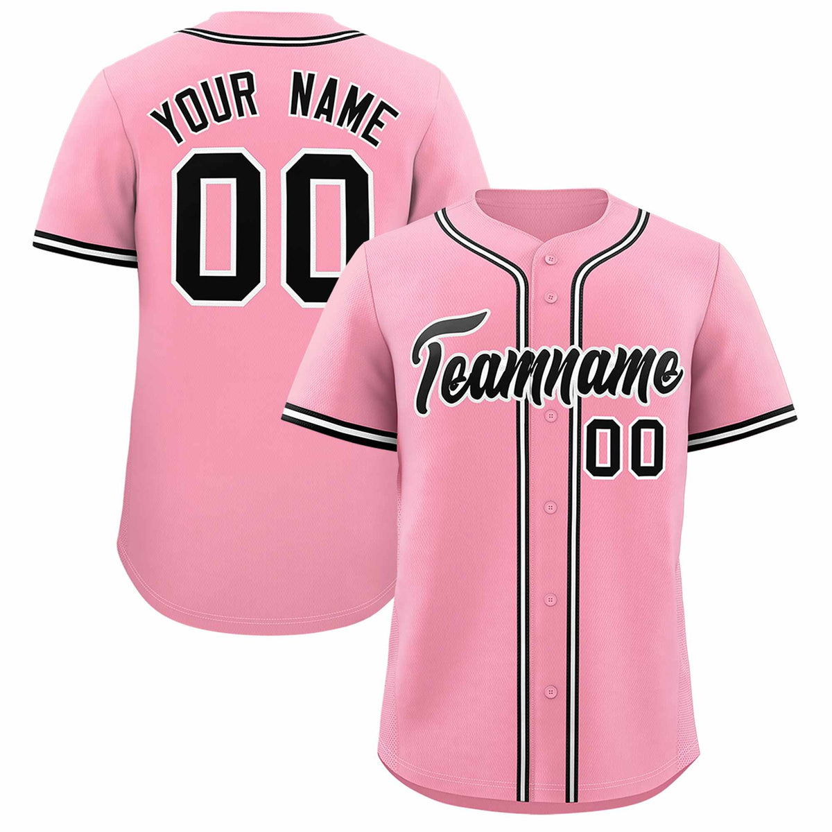 Custom Light Pink Classic Style Authentic Baseball Jersey