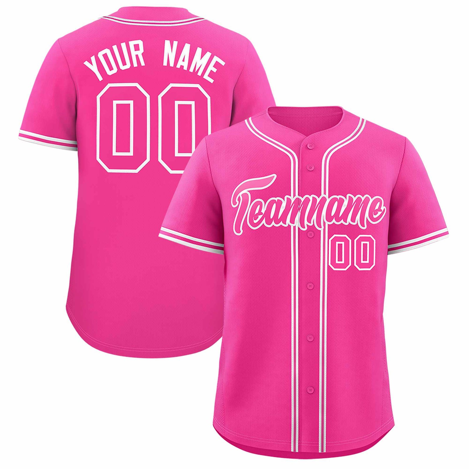 Custom Pink Classic Style Authentic Baseball Jersey