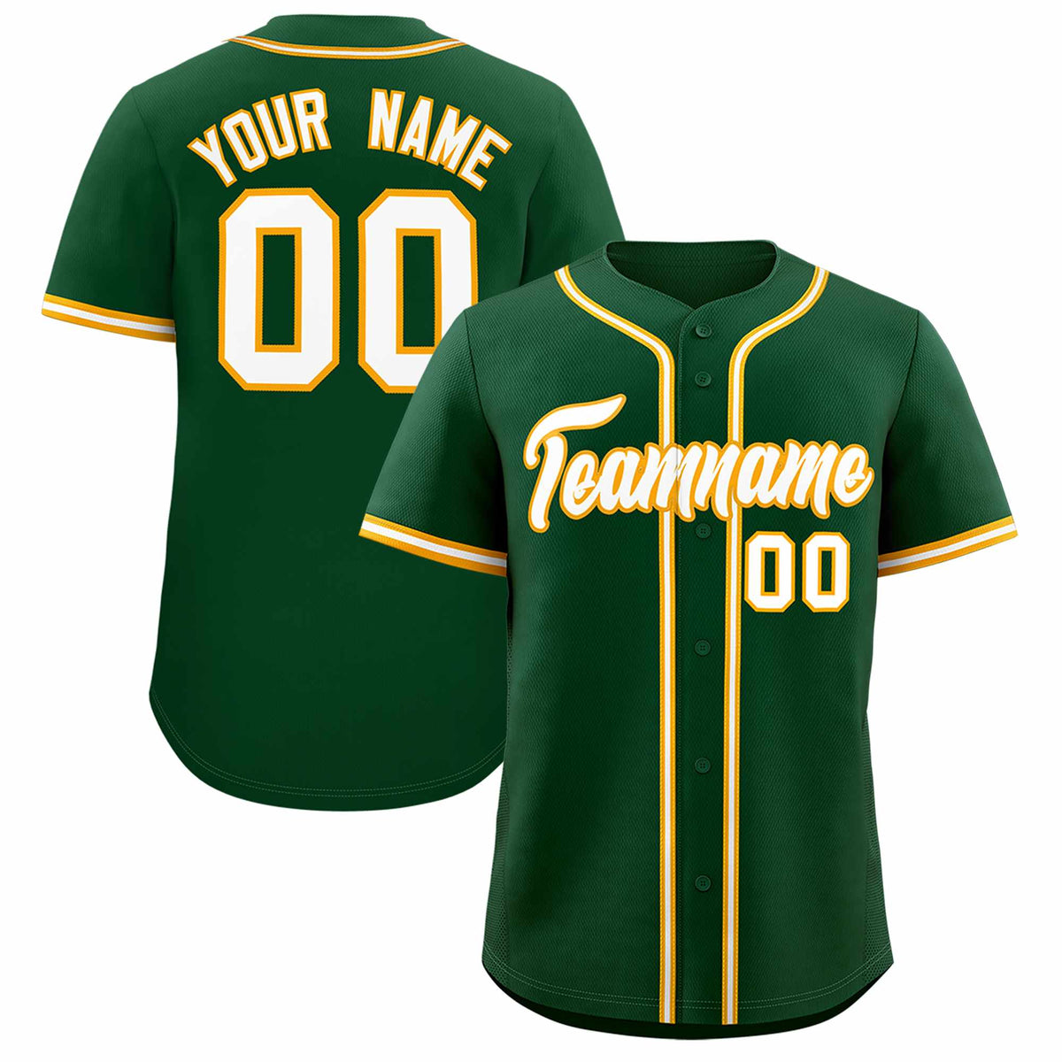 Custom Green Classic Style Authentic Baseball Jersey
