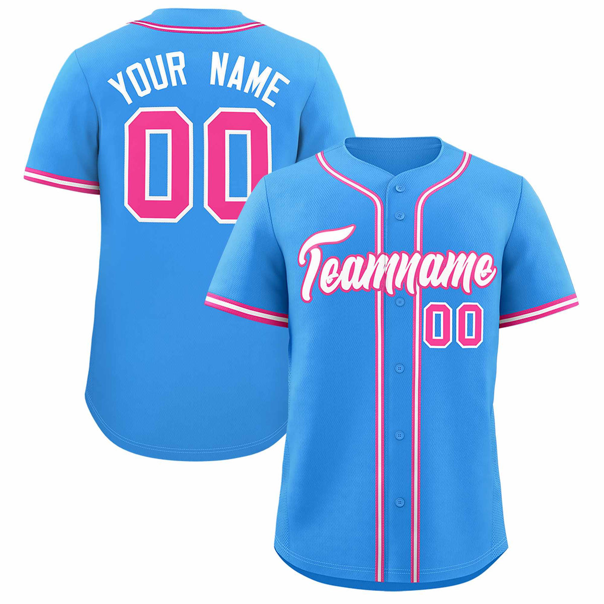 Custom Powder Blue Classic Style Authentic Baseball Jersey