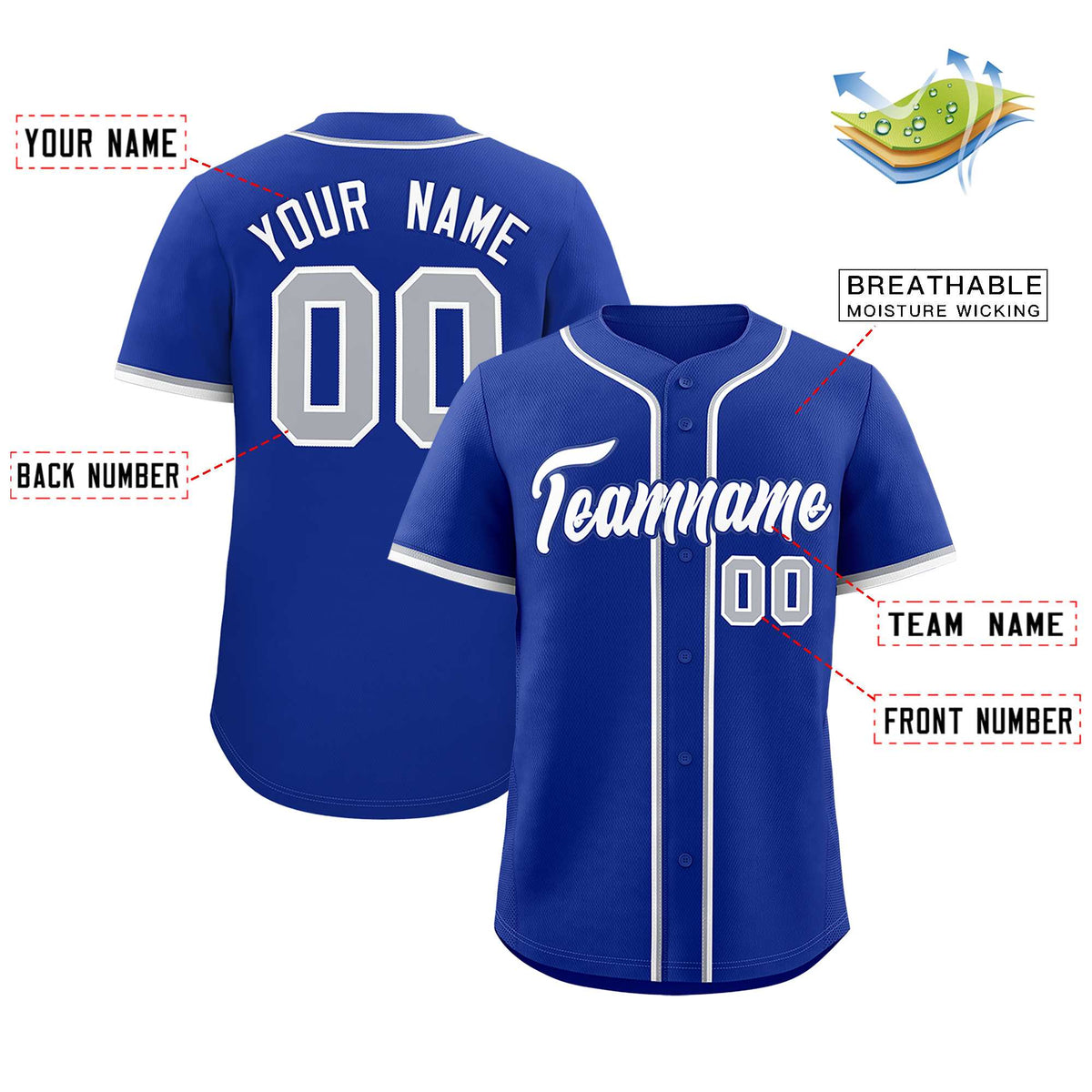Custom Royal Classic Style Authentic Baseball Jersey