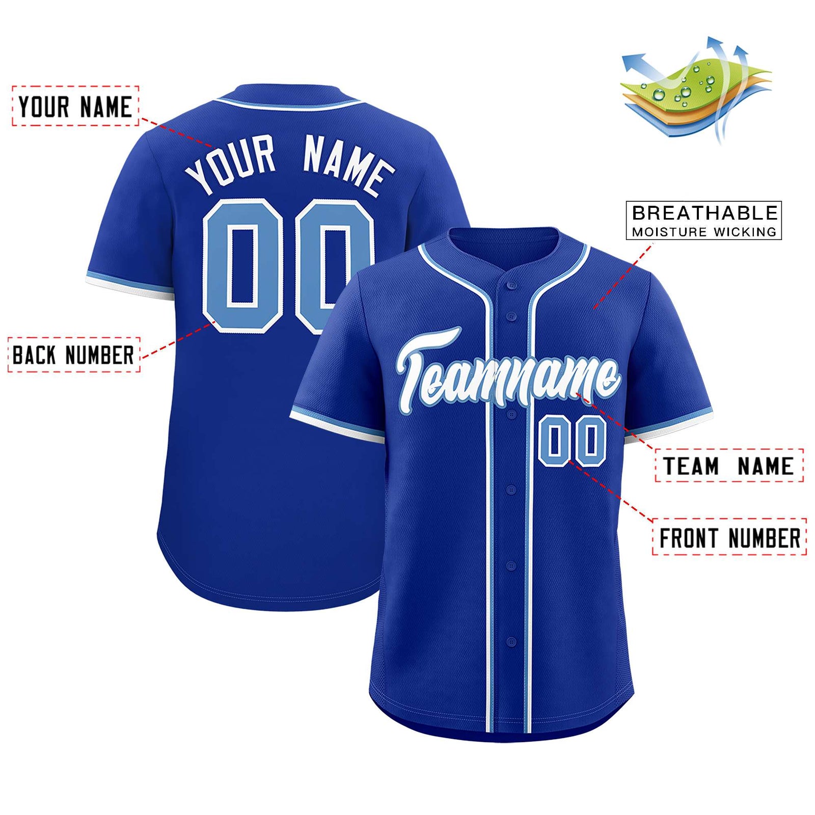 Custom Royal Classic Style Authentic Baseball Jersey