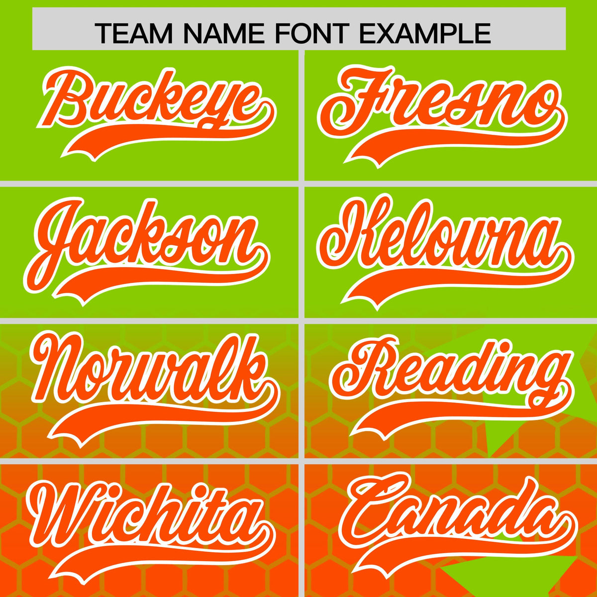 Custom Neon Green Orange White Rising Stars Series Gradient Fashion Baseball Jersey| KXKSHOP