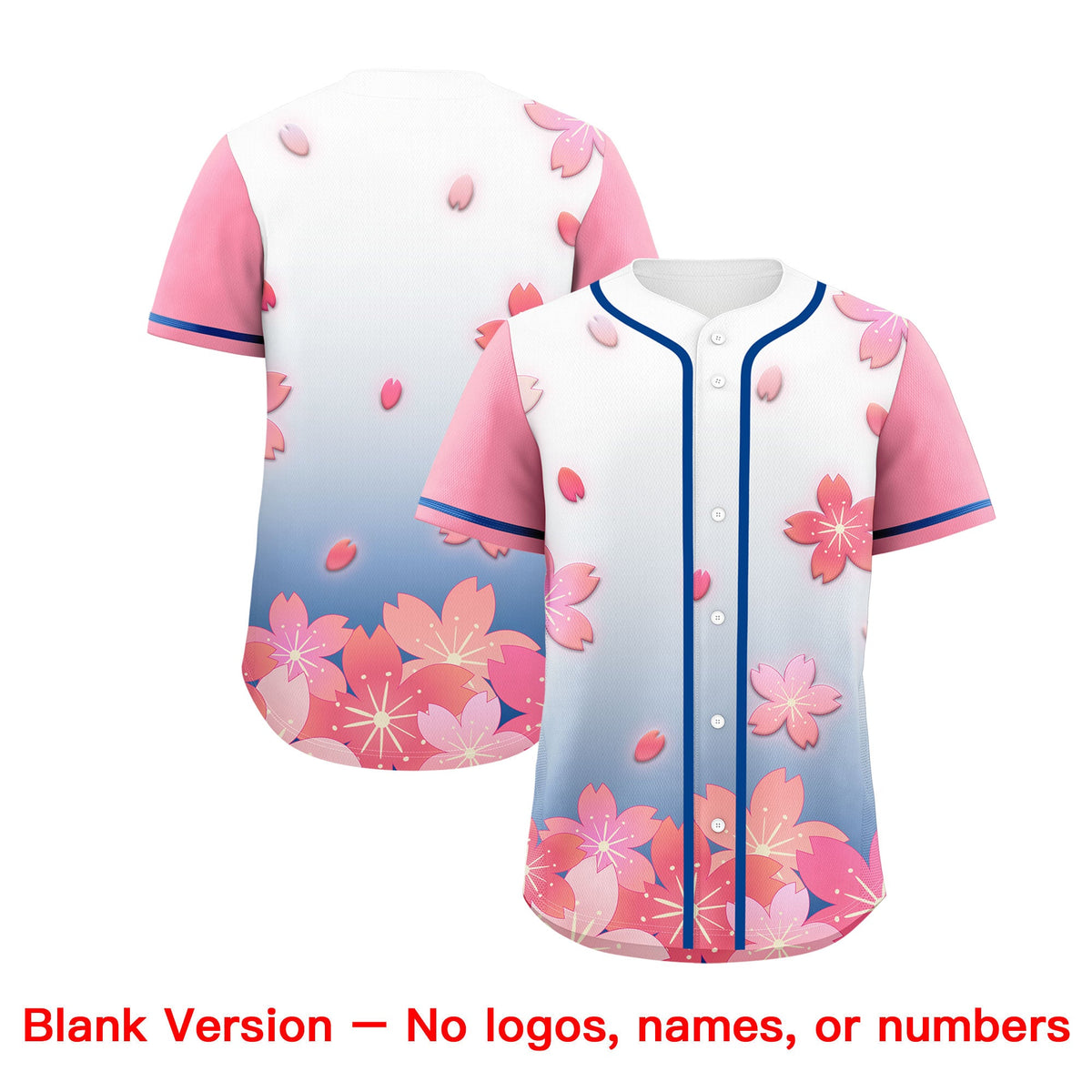 Custom Midnight Blue Pink Gradient Fashion Elastic Baseball Jersey| KXKSHOP