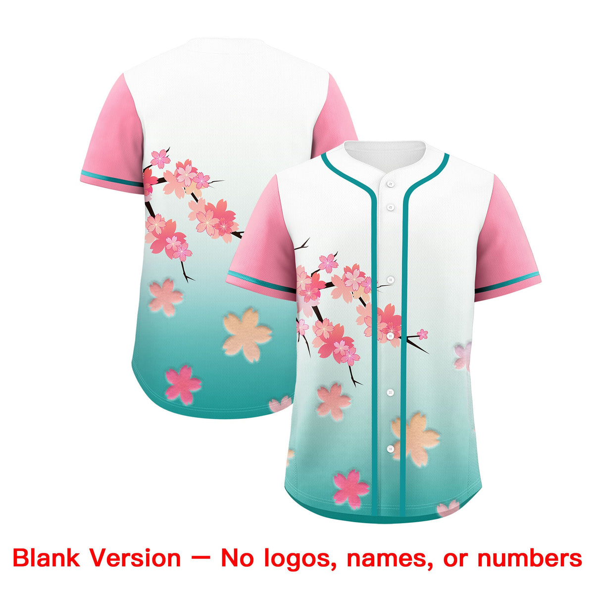 Custom Aqua Pink Gradient Fashion Elastic Baseball Jersey| KXKSHOP