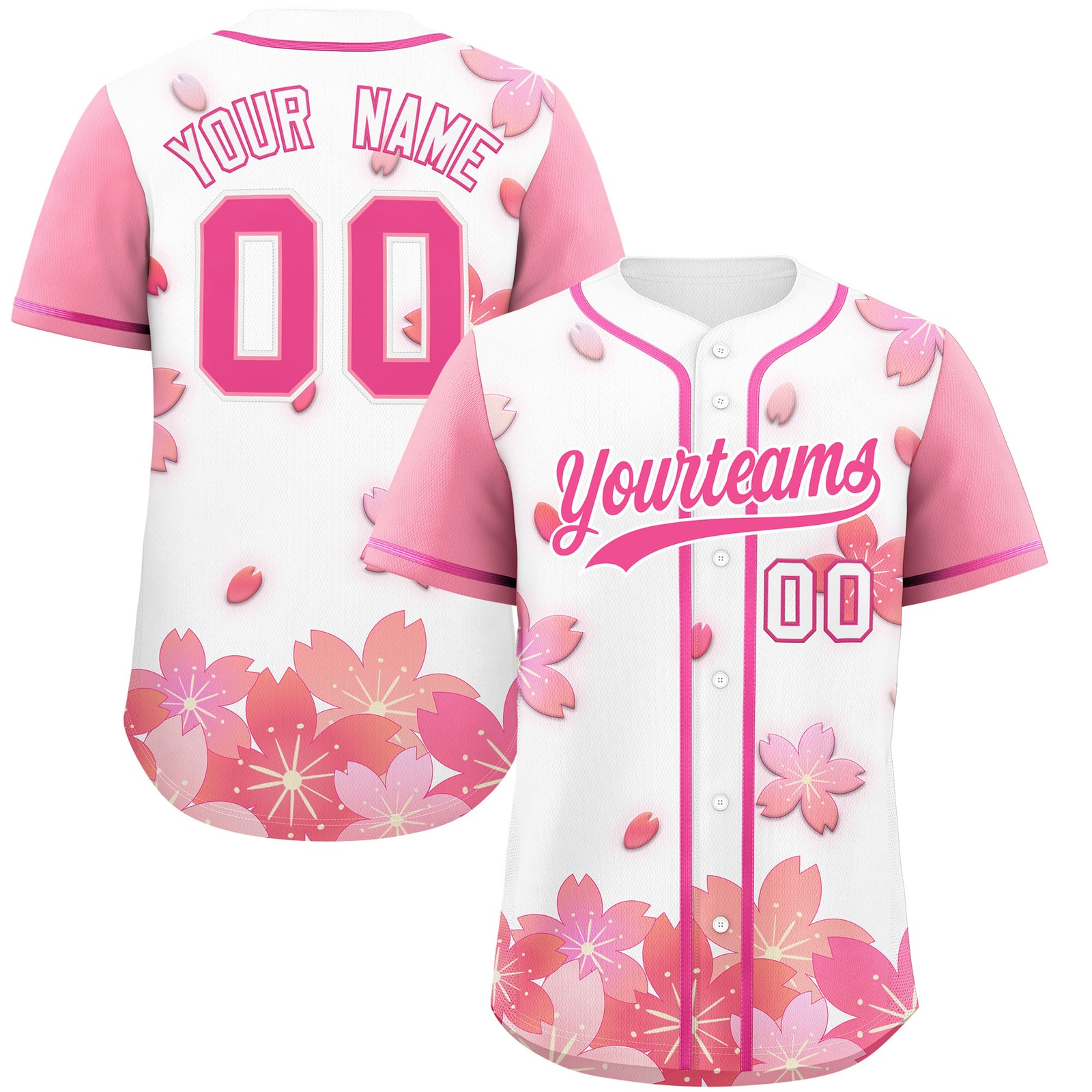 Custom White Pink Gradient Fashion Elastic Baseball Jersey| KXKSHOP