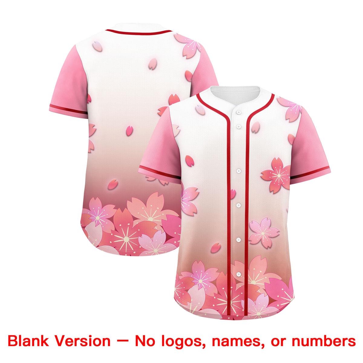 Custom Red Pink Gradient Fashion Elastic Baseball Jersey| KXKSHOP