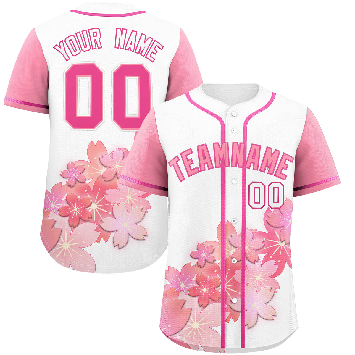Custom White Pink Gradient Fashion Elastic Baseball Jersey| KXKSHOP