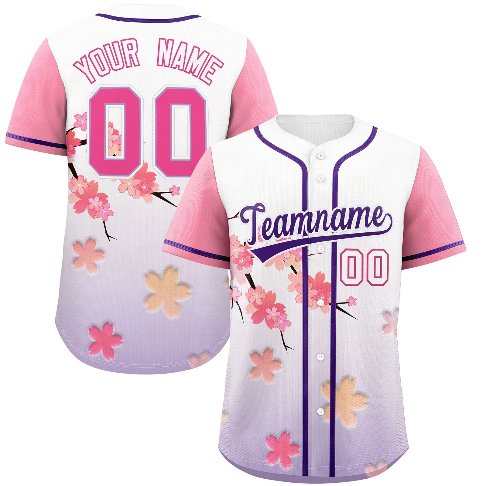 Custom Purple P Gradient Fashion Elastic Baseball Jersey| KXKSHOP