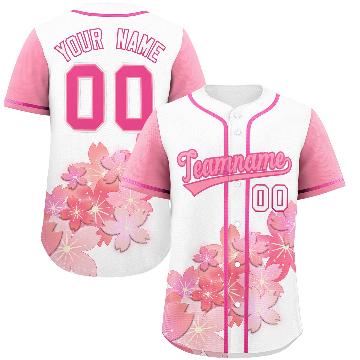 Custom White Pink Gradient Fashion Elastic Baseball Jersey| KXKSHOP