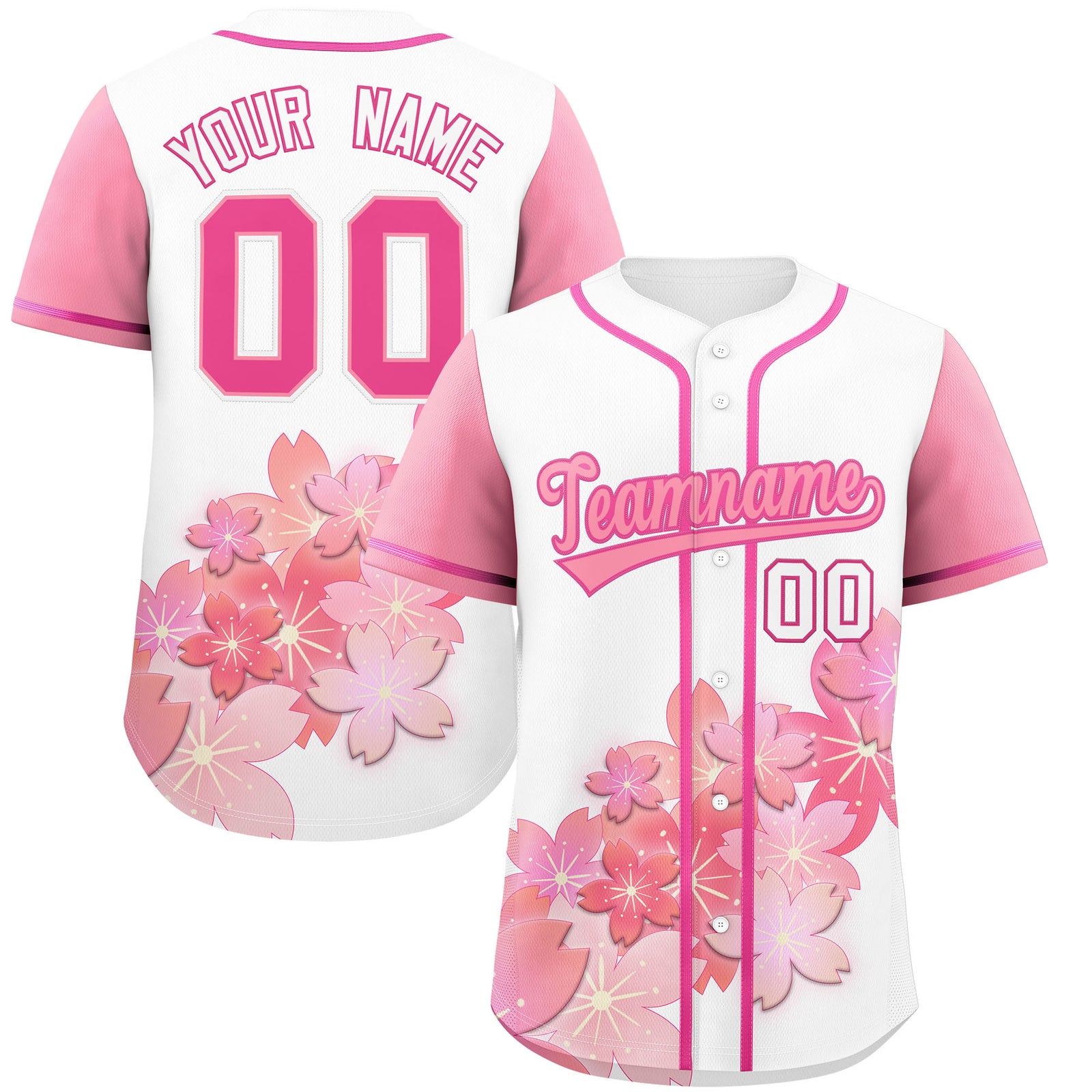Custom White Pink Gradient Fashion Elastic Baseball Jersey| KXKSHOP