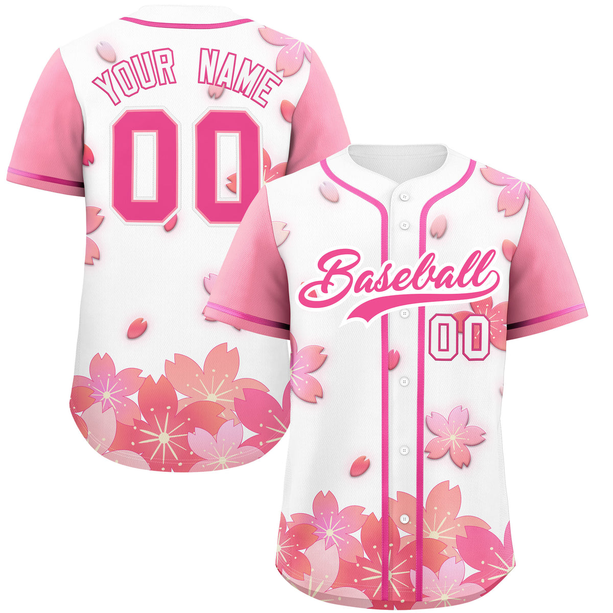 Custom White Pink Gradient Fashion Elastic Baseball Jersey| KXKSHOP