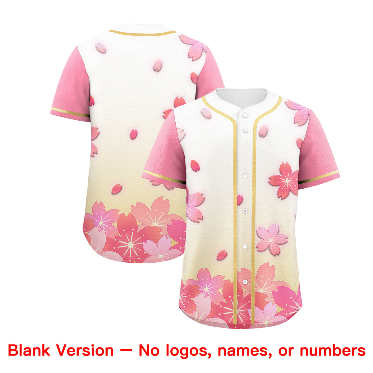 Custom Cream Pink Gradient Fashion Elastic Baseball Jersey| KXKSHOP