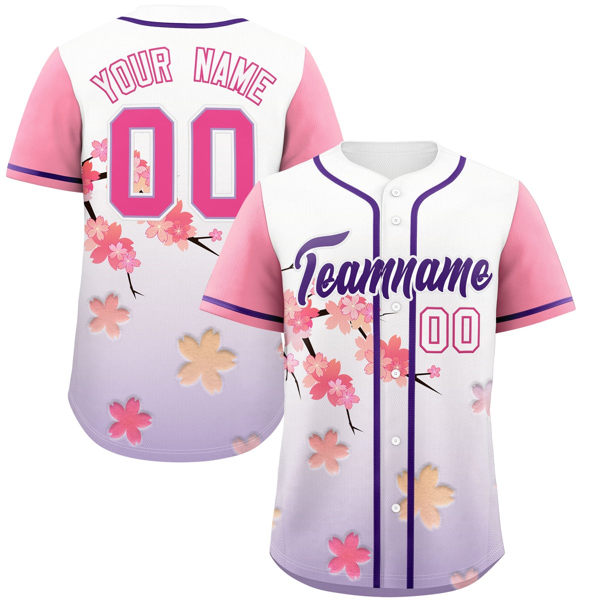 Custom Purple P Gradient Fashion Elastic Baseball Jersey| KXKSHOP