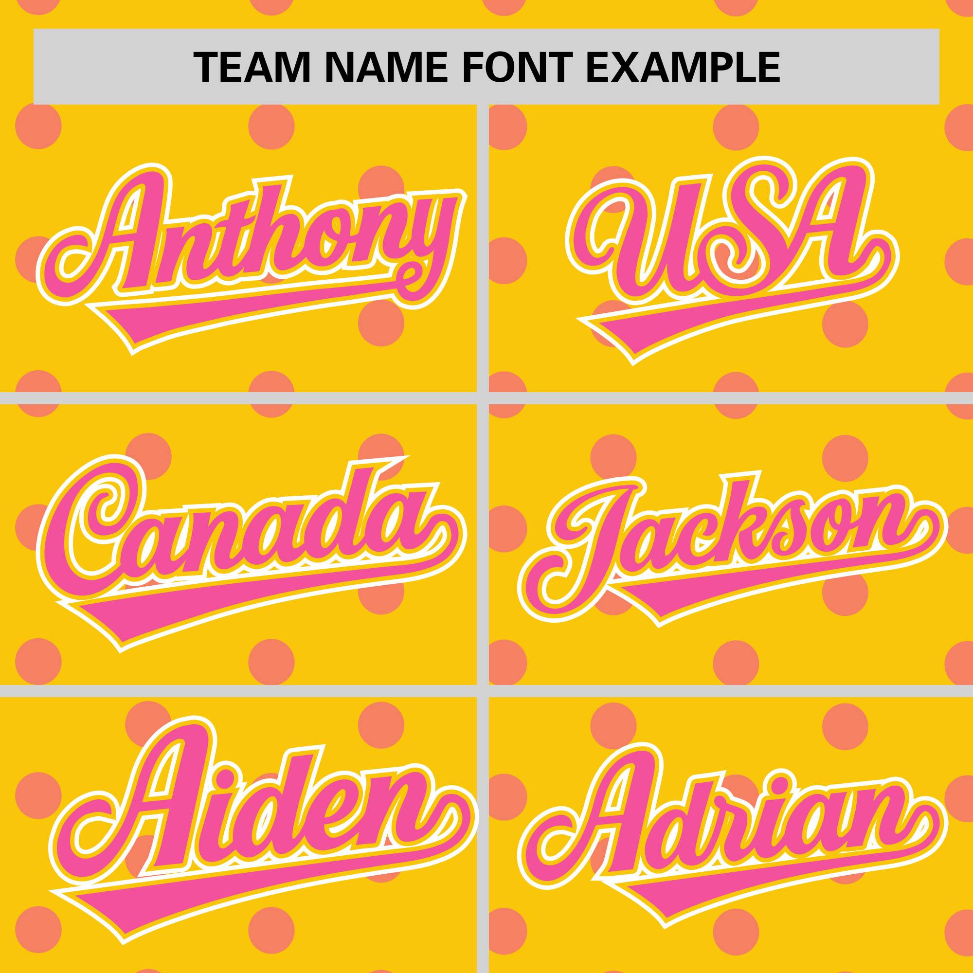 Custom Gold Pink Personalized Polka Dot Graffiti Pattern Authentic Baseball Jersey