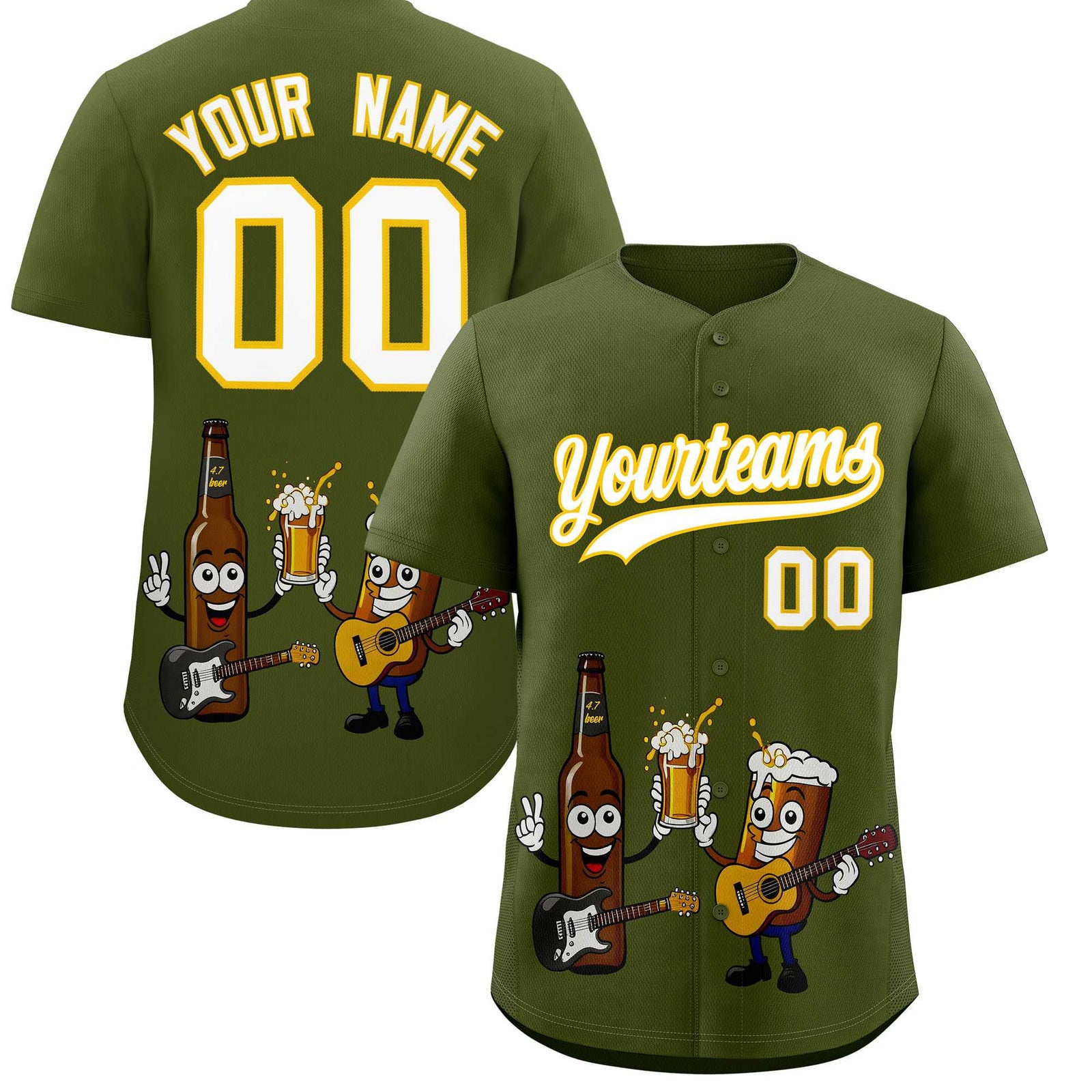 Custom Olive Personalized Team Shirts for Parties & Training | KXKSHOP