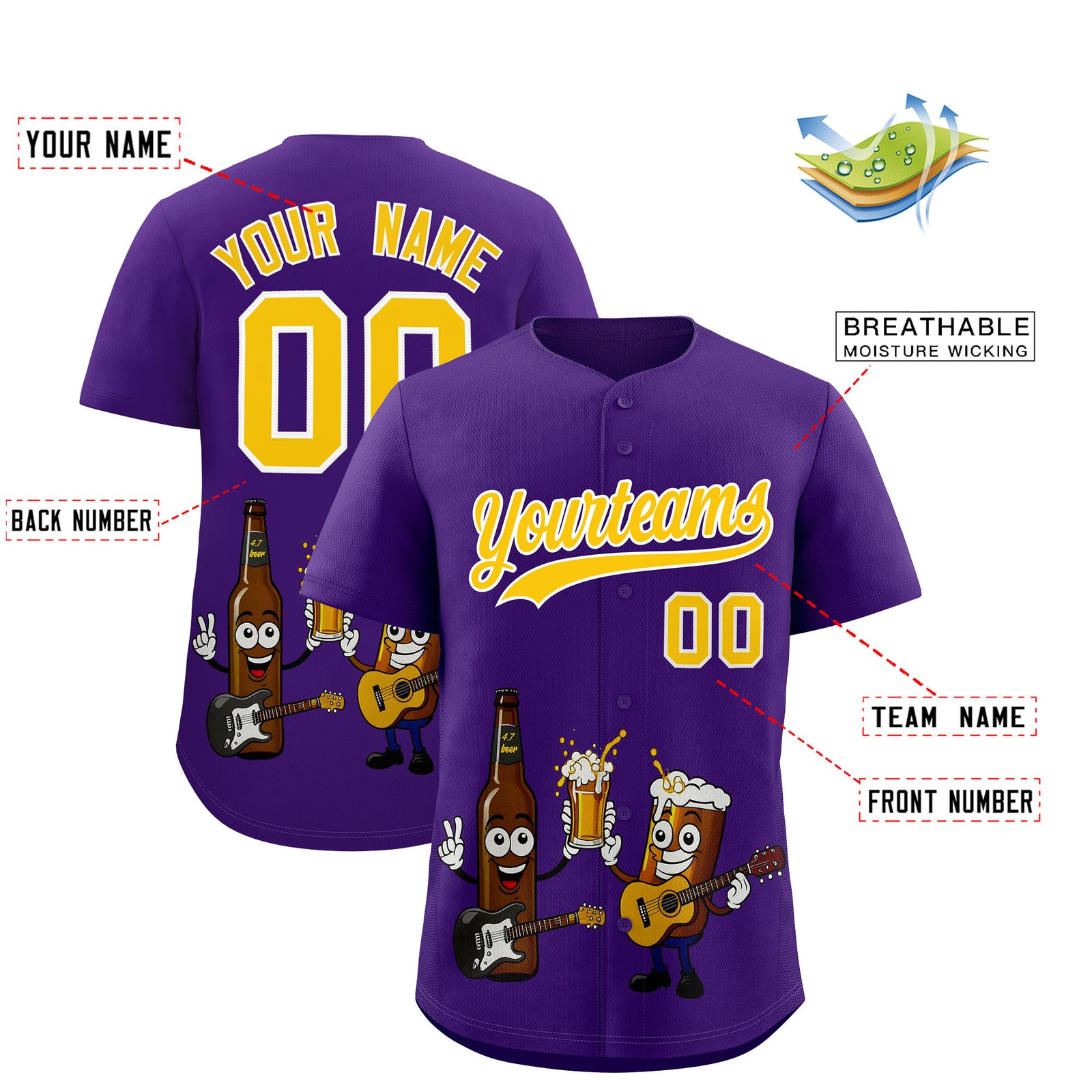 Custom Purple Personalized Team Shirts for Parties & Training | KXKSHOP