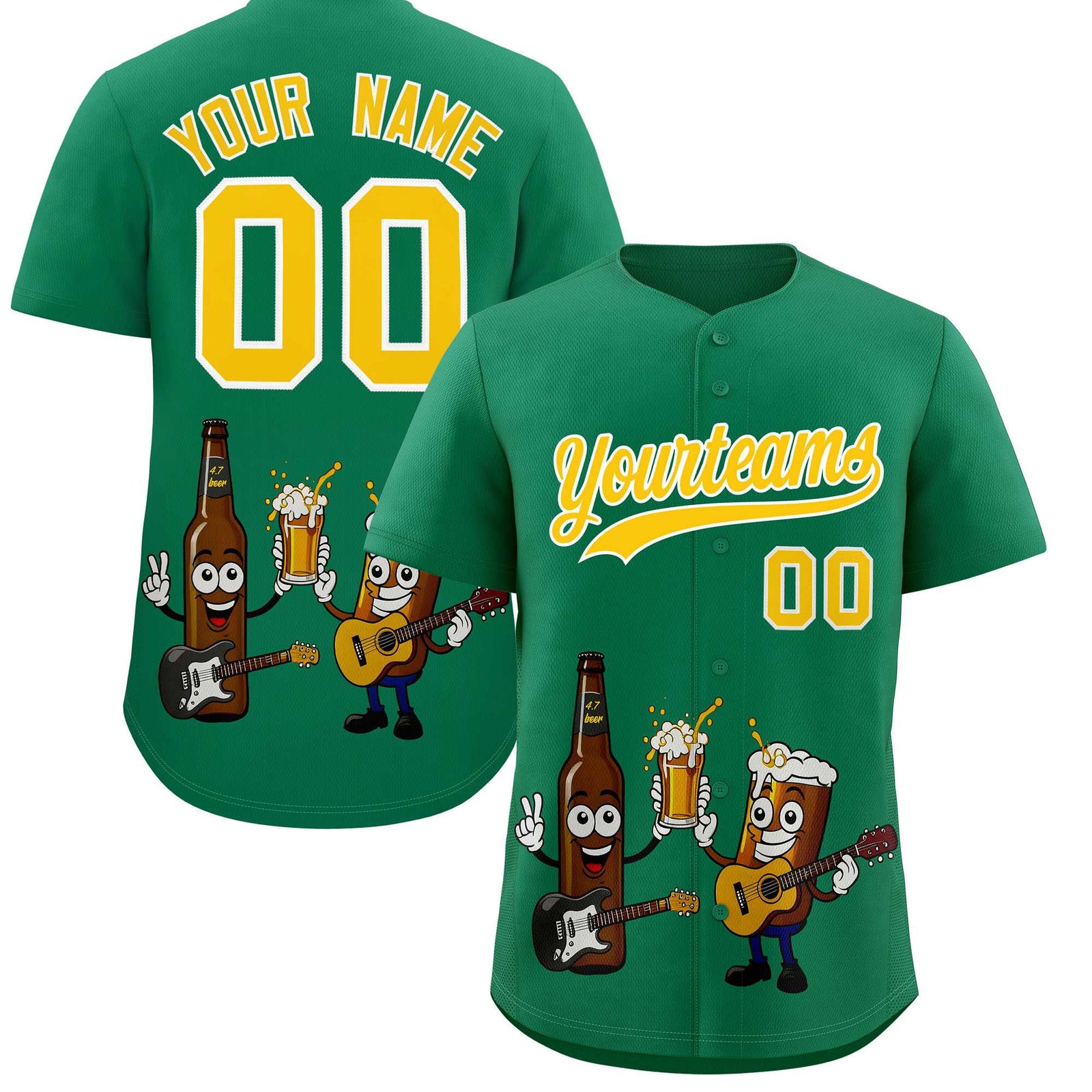 Custom Kelly Green Personalized Team Shirts for Parties & Training | KXKSHOP