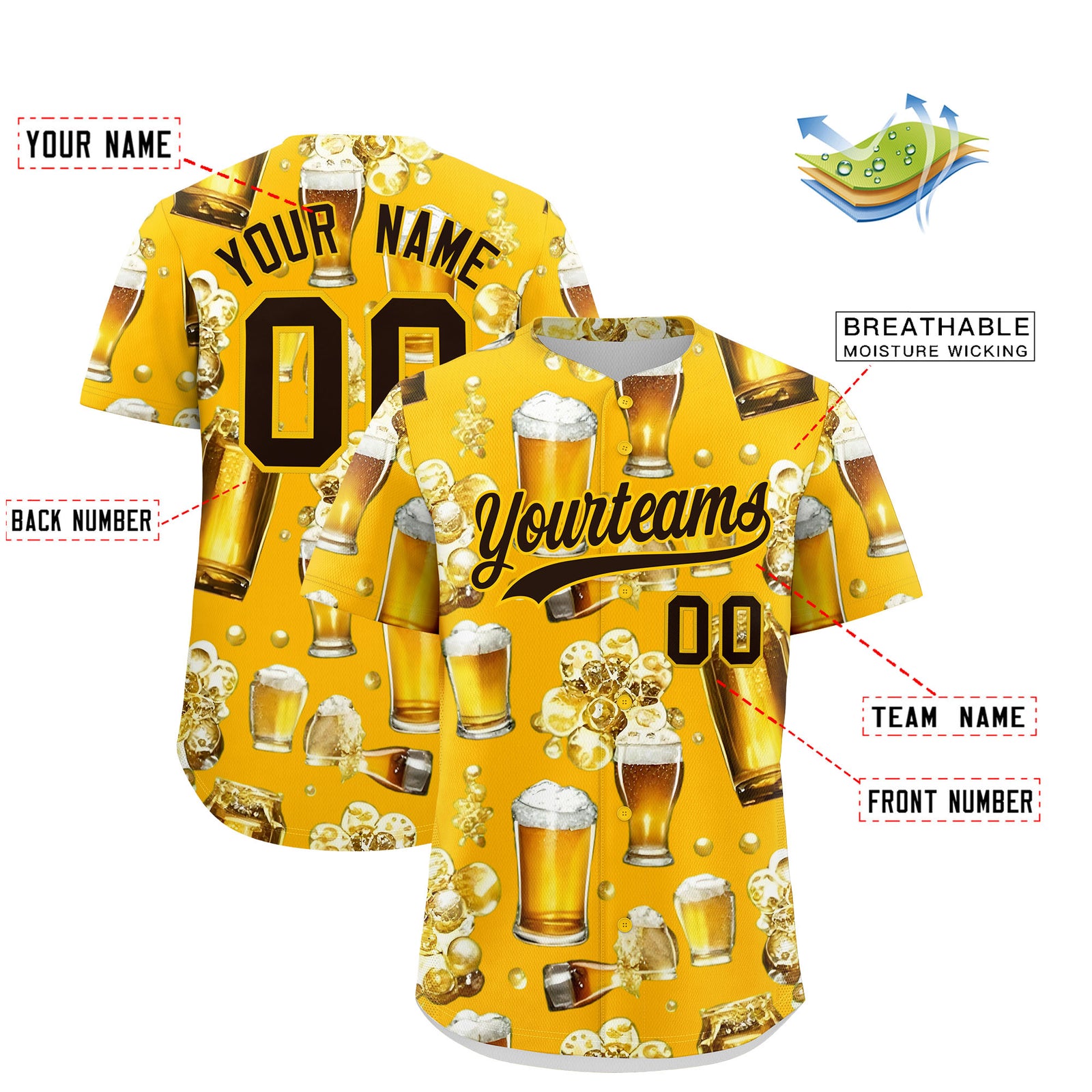 Custom Yellow Personalized Team Shirts for Parties & Training | KXKSHOP