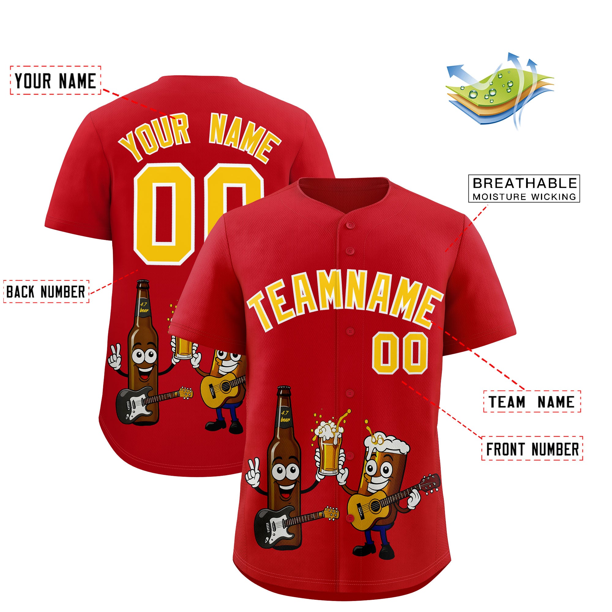 Custom Red Personalized Team Shirts for Parties & Training | KXKSHOP