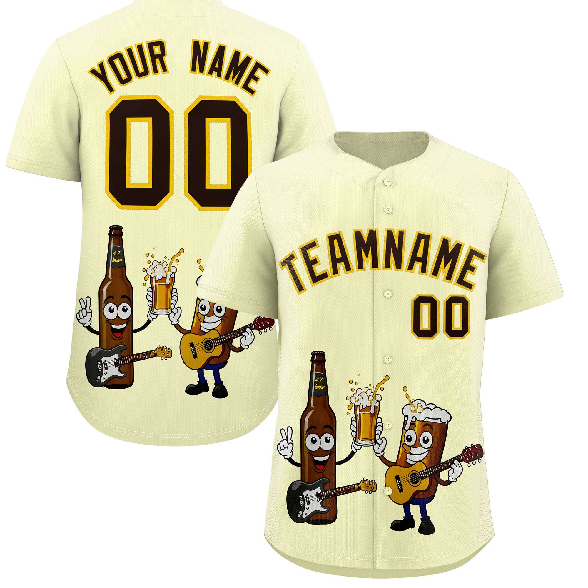 Custom Cream Personalized Team Shirts for Parties & Training | KXKSHOP