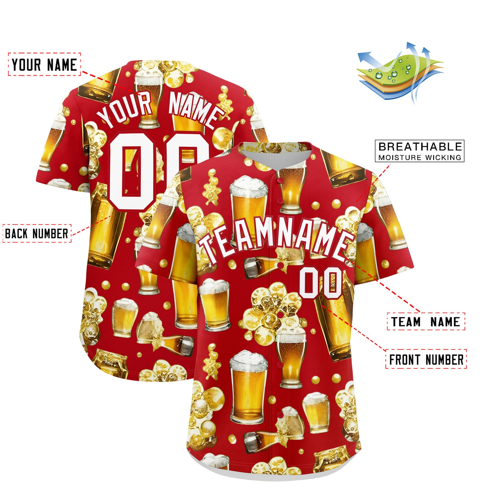 Custom Red Personalized Team Shirts for Parties & Training | KXKSHOP