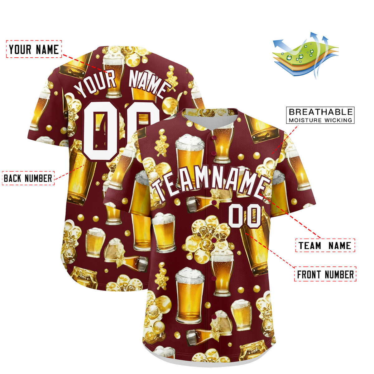 Custom Burgundy Personalized Team Shirts for Parties &amp; Training | KXKSHOP