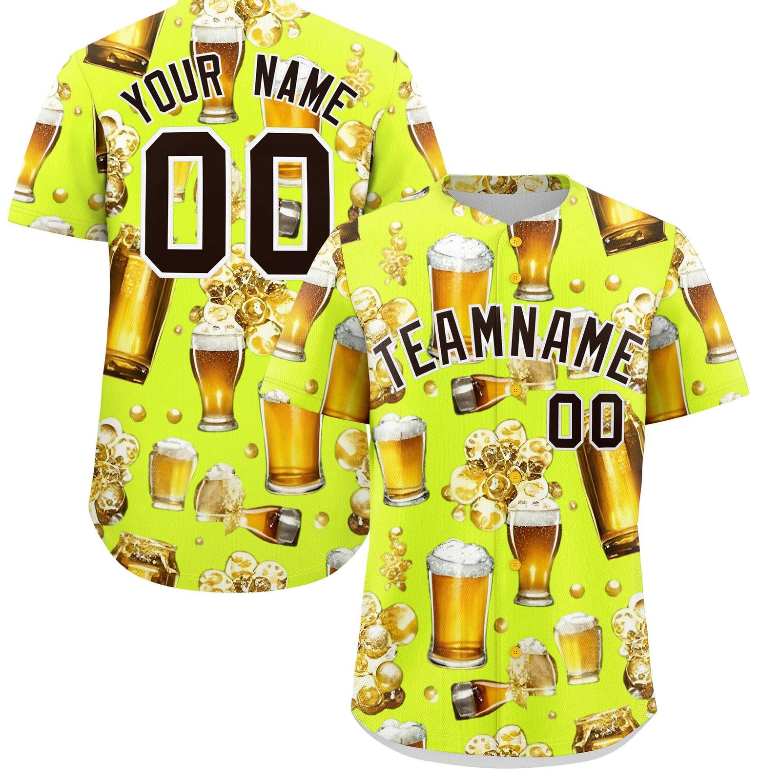 Custom Fluorescent Green Personalized Team Shirts for Parties & Training | KXKSHOP