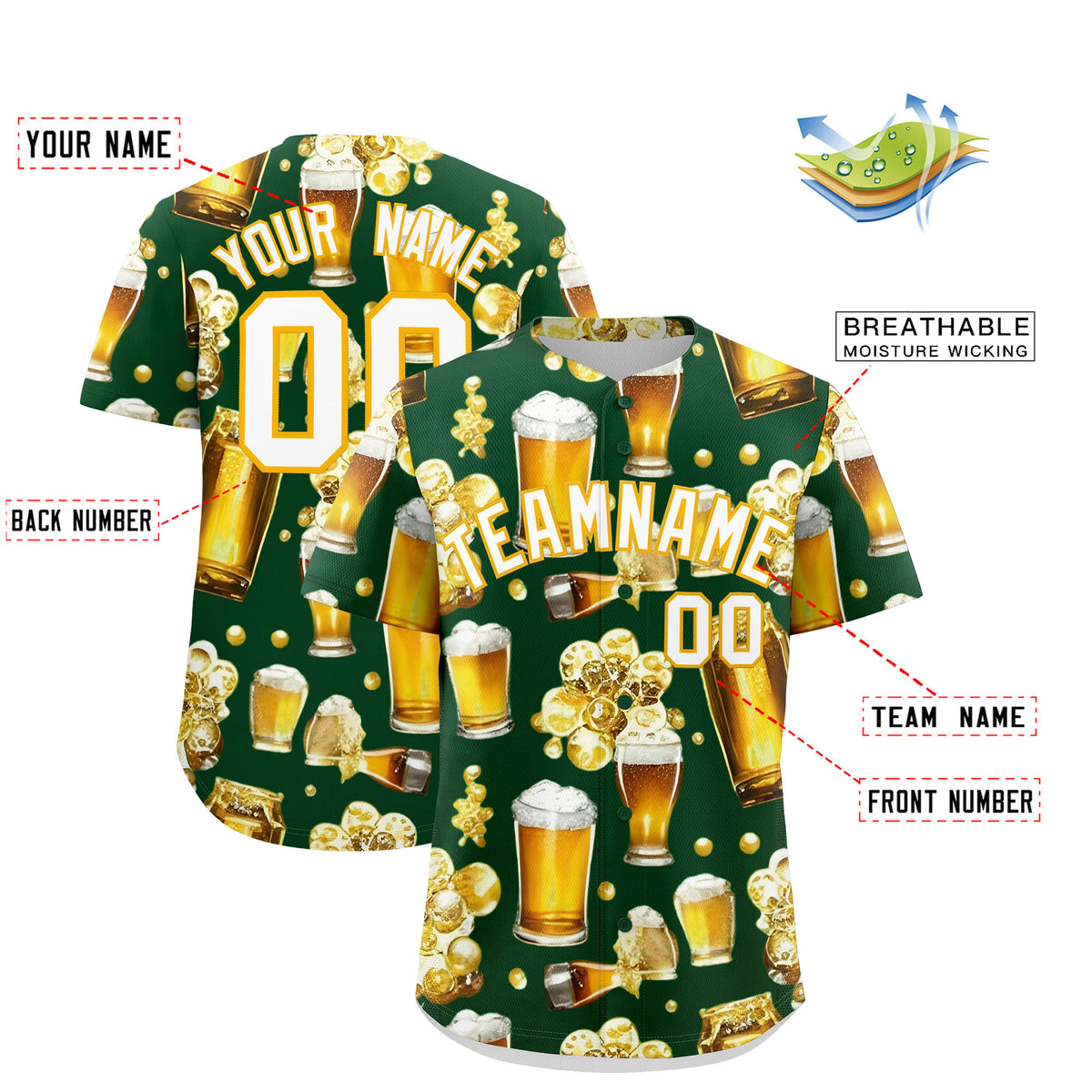 Custom Green Personalized Team Shirts for Parties &amp; Training | KXKSHOP