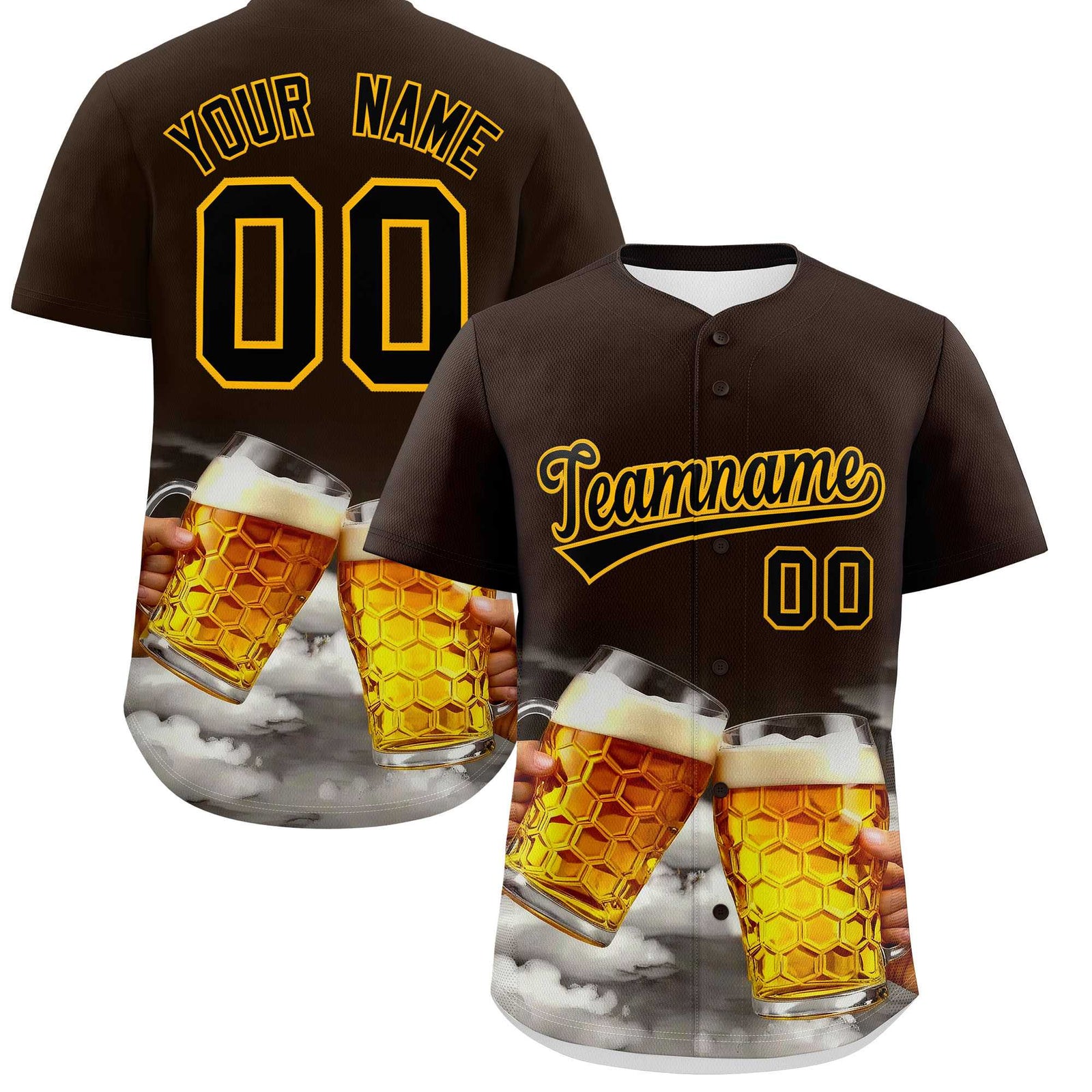 Custom Brown Personalized Team Shirts for Parties & Training | KXKSHOP