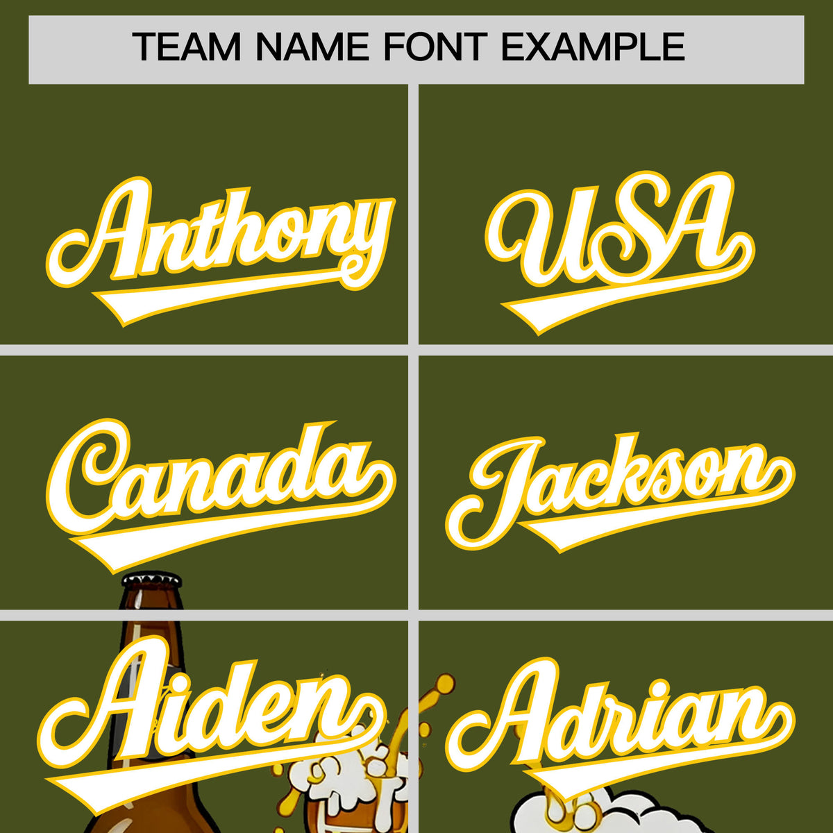Custom Olive Personalized Team Shirts for Parties &amp; Training | KXKSHOP