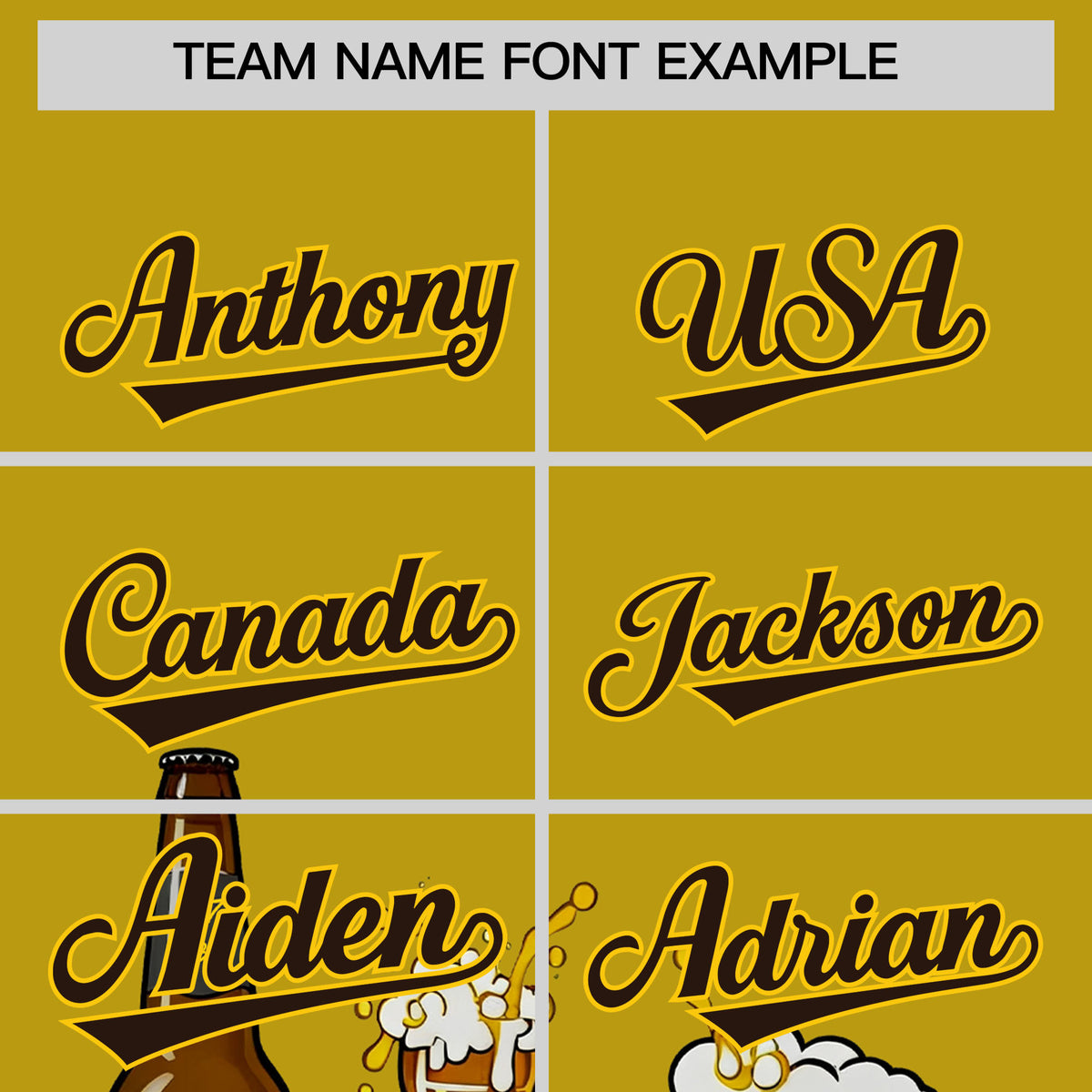 Custom Old Gold Personalized Team Shirts for Parties &amp; Training | KXKSHOP