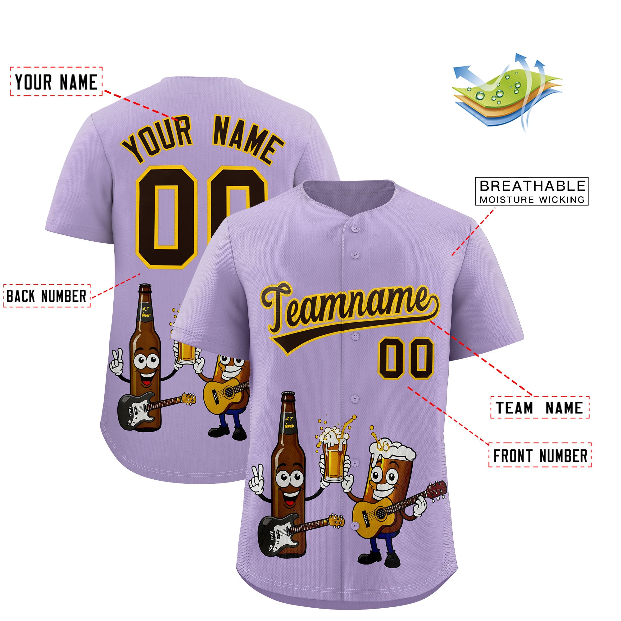 Custom Light Purple Personalized Team Shirts for Parties & Training | KXKSHOP