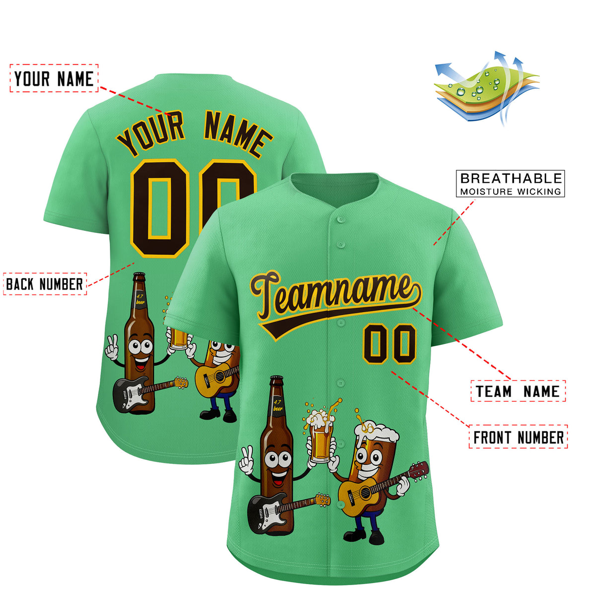 Custom Neon Green Personalized Team Shirts for Parties &amp; Training | KXKSHOP