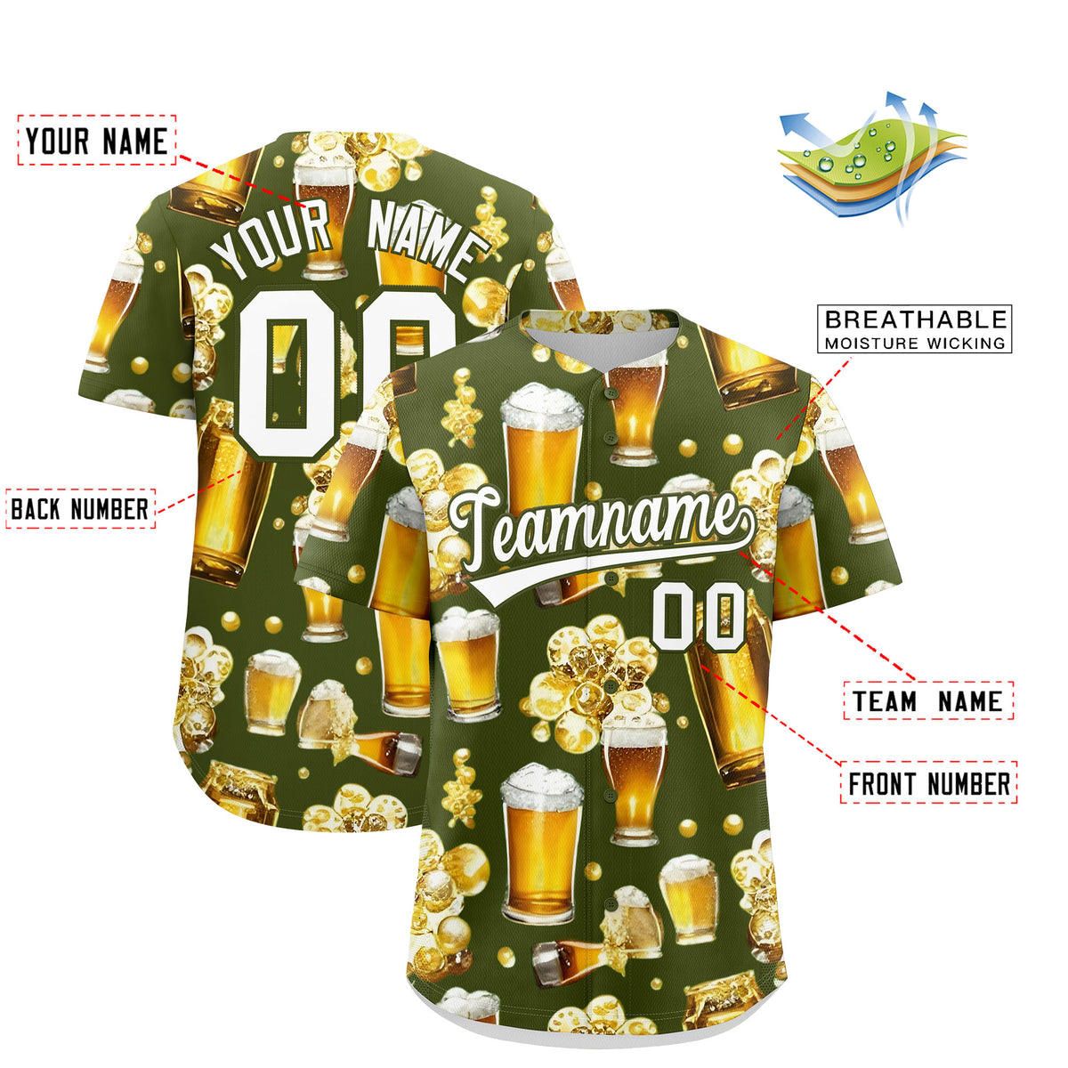 Custom Olive Personalized Team Shirts for Parties &amp; Training | KXKSHOP