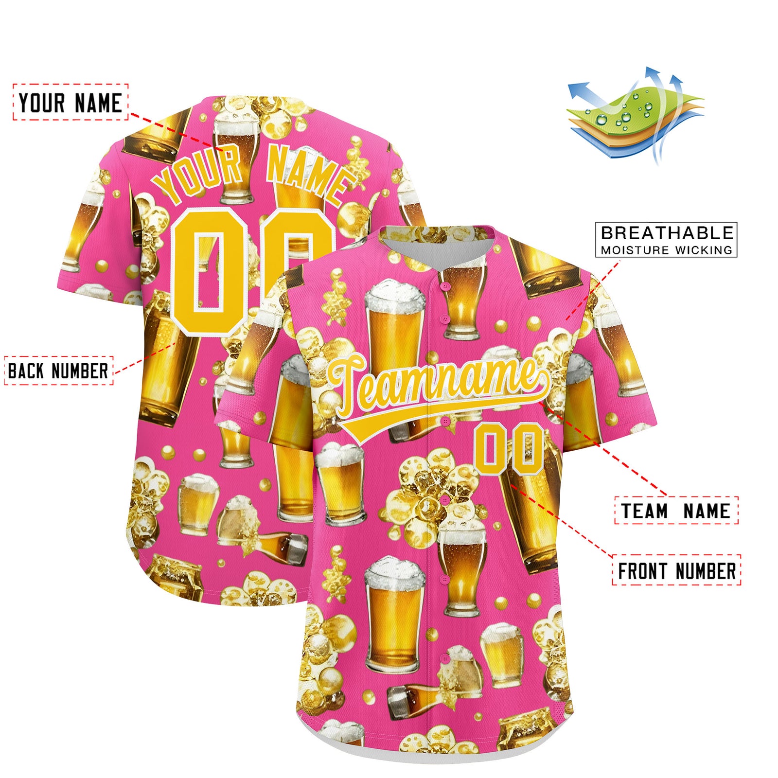 Custom Pink Personalized Team Shirts for Parties & Training | KXKSHOP