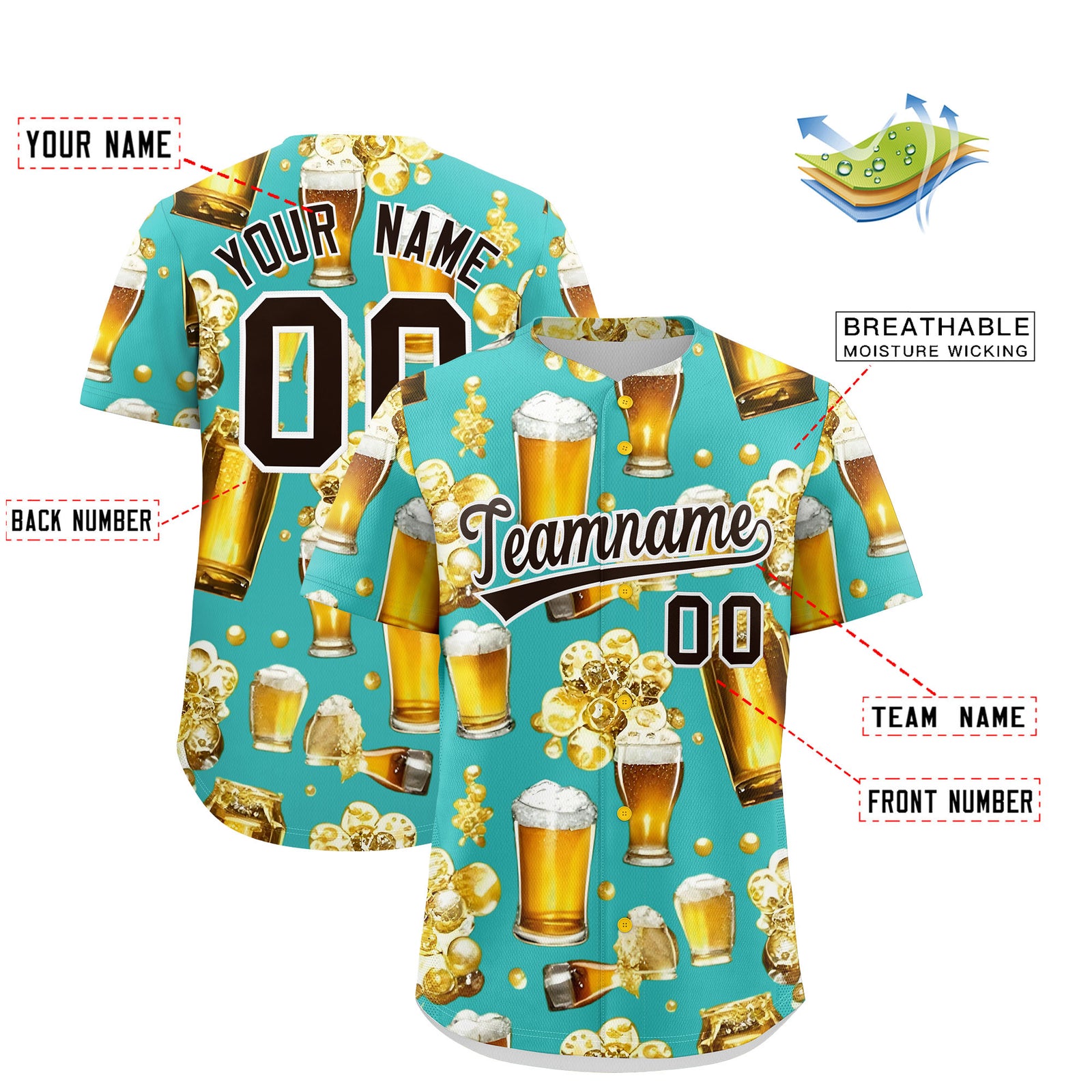 Custom Teal Personalized Team Shirts for Parties & Training | KXKSHOP