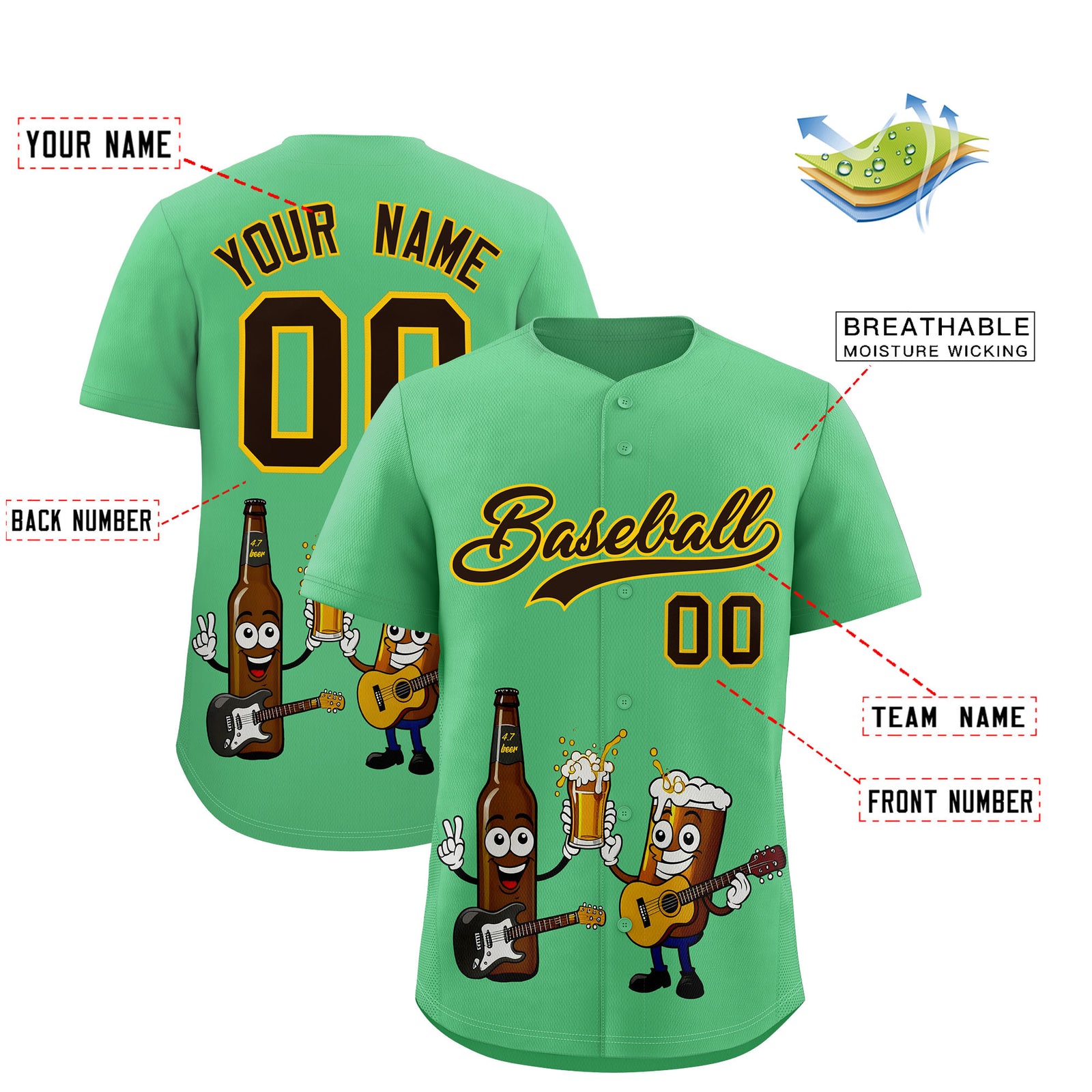 Custom Neon Green Personalized Team Shirts for Parties & Training | KXKSHOP