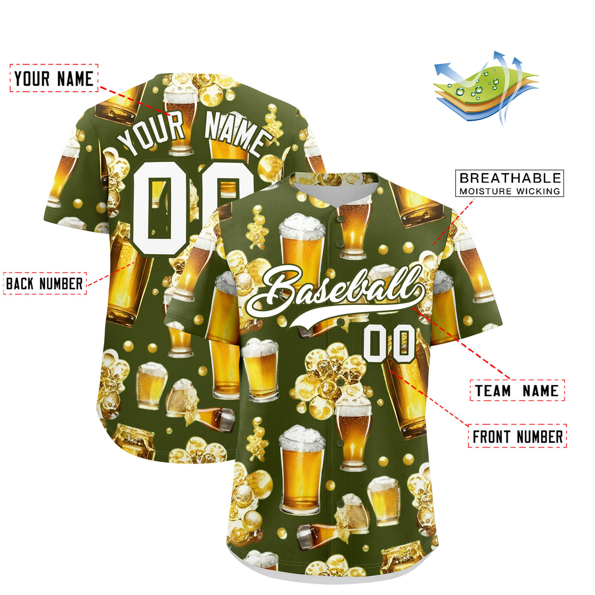 Custom Olive Personalized Team Shirts for Parties &amp; Training | KXKSHOP