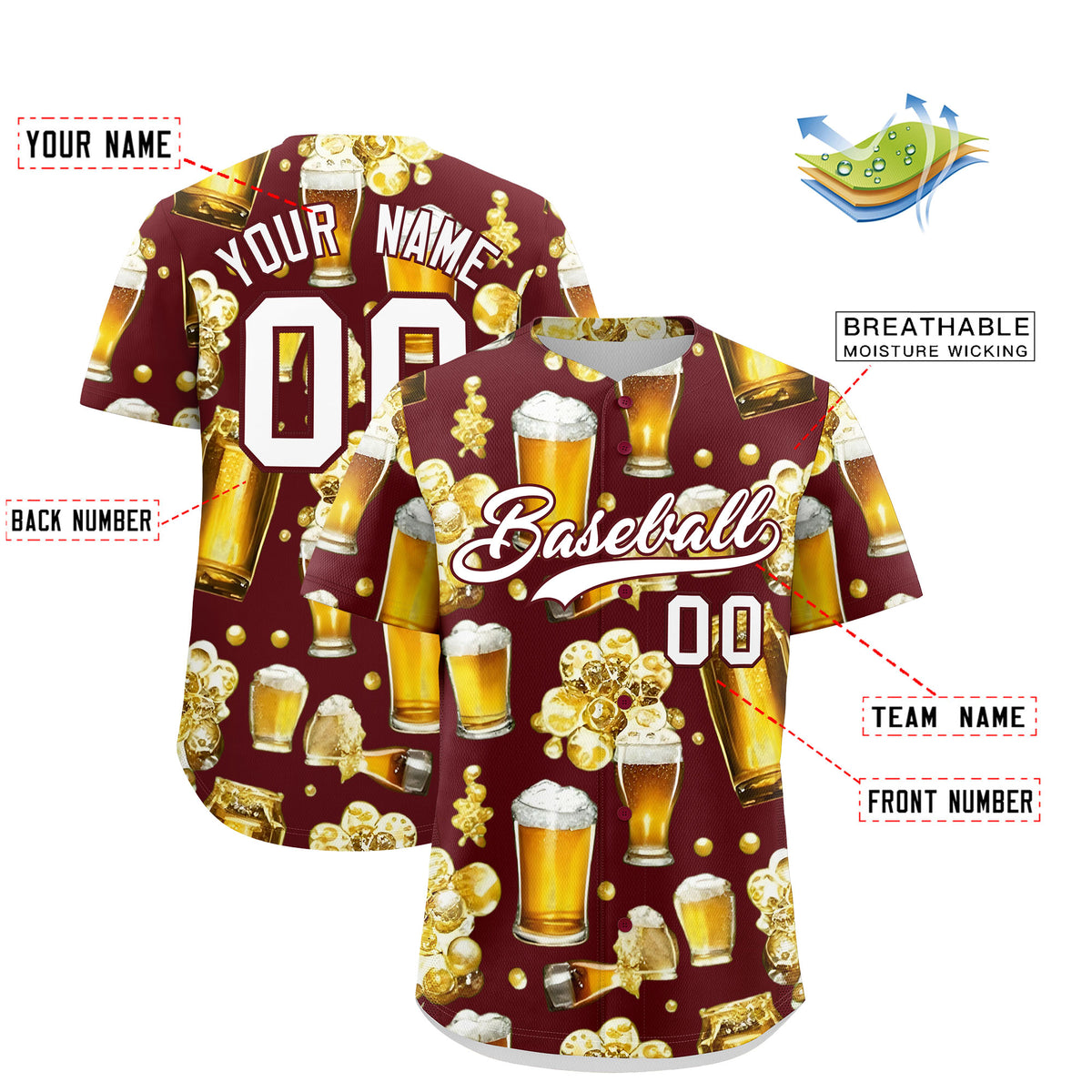 Custom Burgundy Personalized Team Shirts for Parties &amp; Training | KXKSHOP