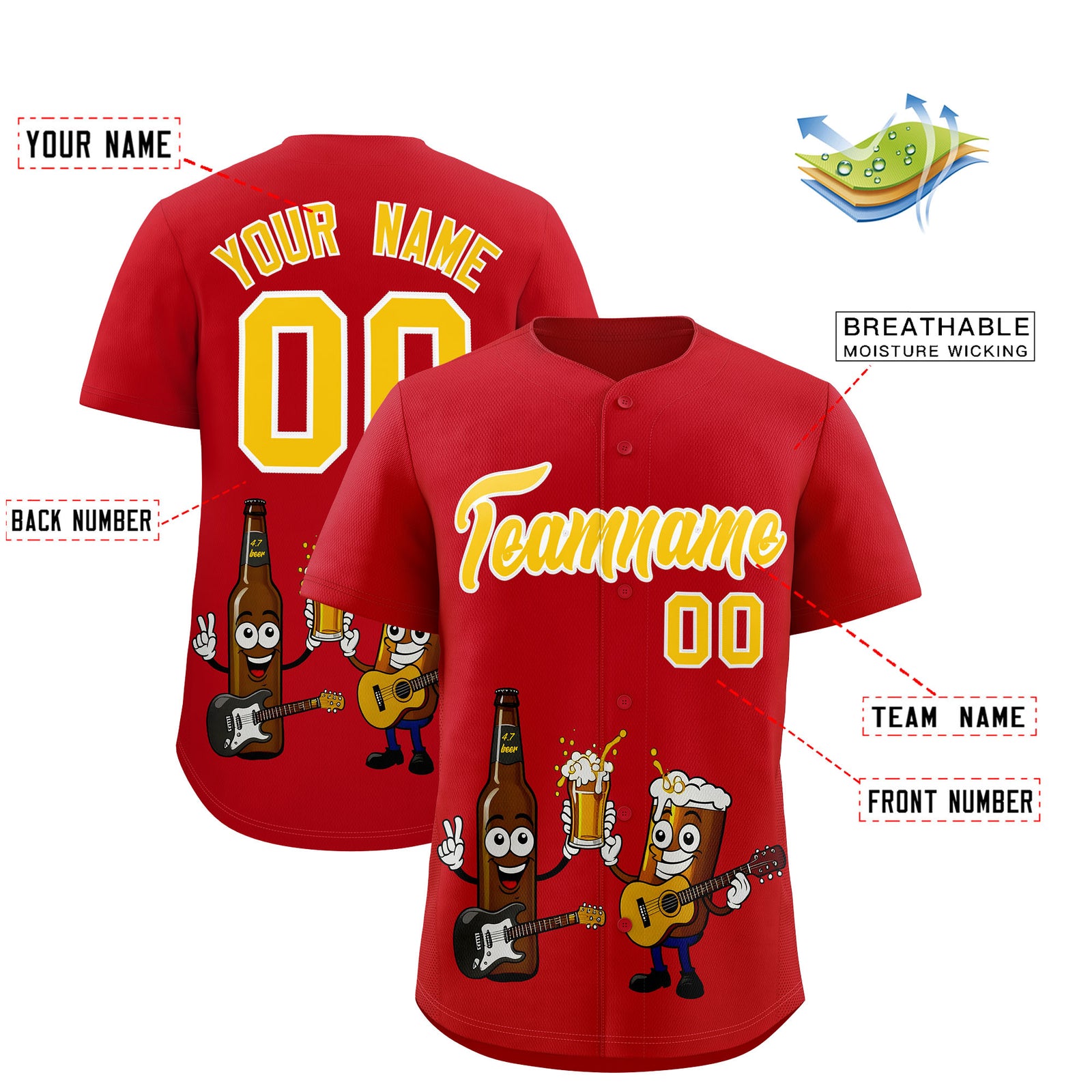 Custom Red Personalized Team Shirts for Parties & Training | KXKSHOP
