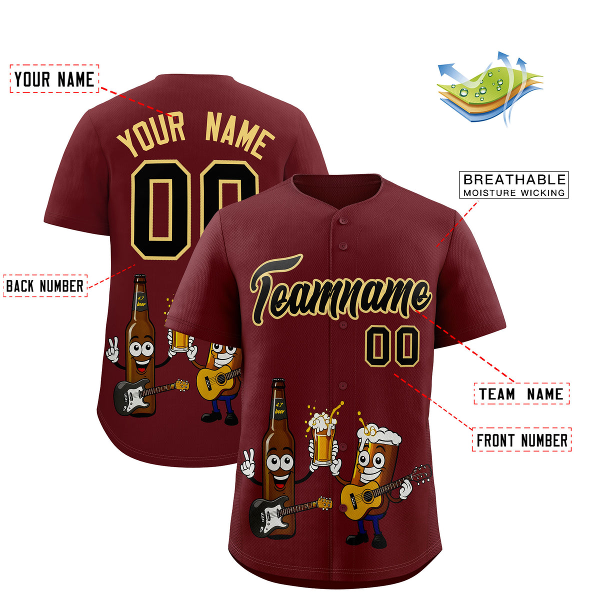 Custom Burgundy Personalized Team Shirts for Parties &amp; Training | KXKSHOP